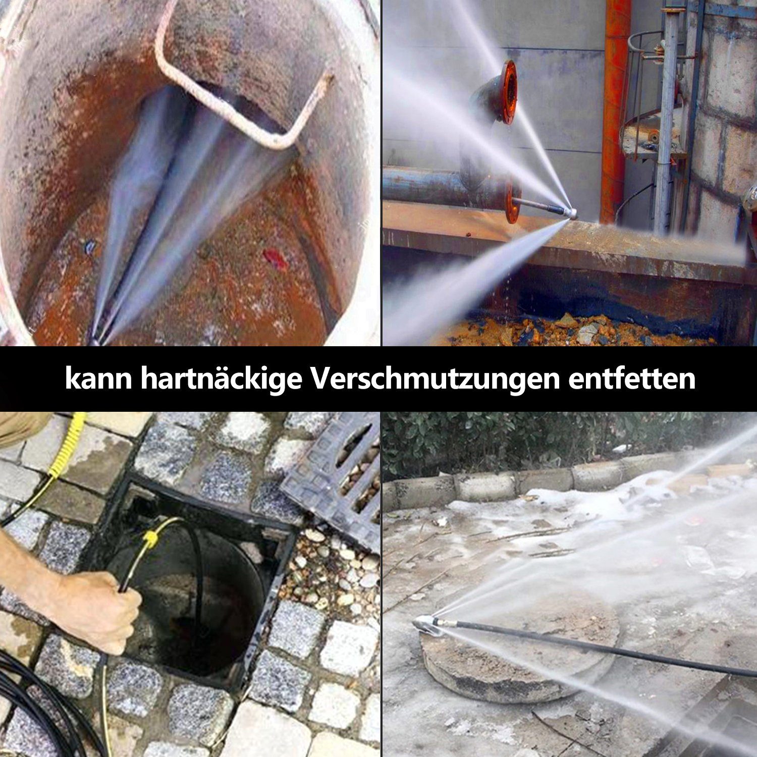 Sichtschutzzüge Gimisgu Ersatzteil-Zubehör-Set Abflussreiniger Rohrreinigungs Rohrreinigungsschlauch Kanalratte,15m,