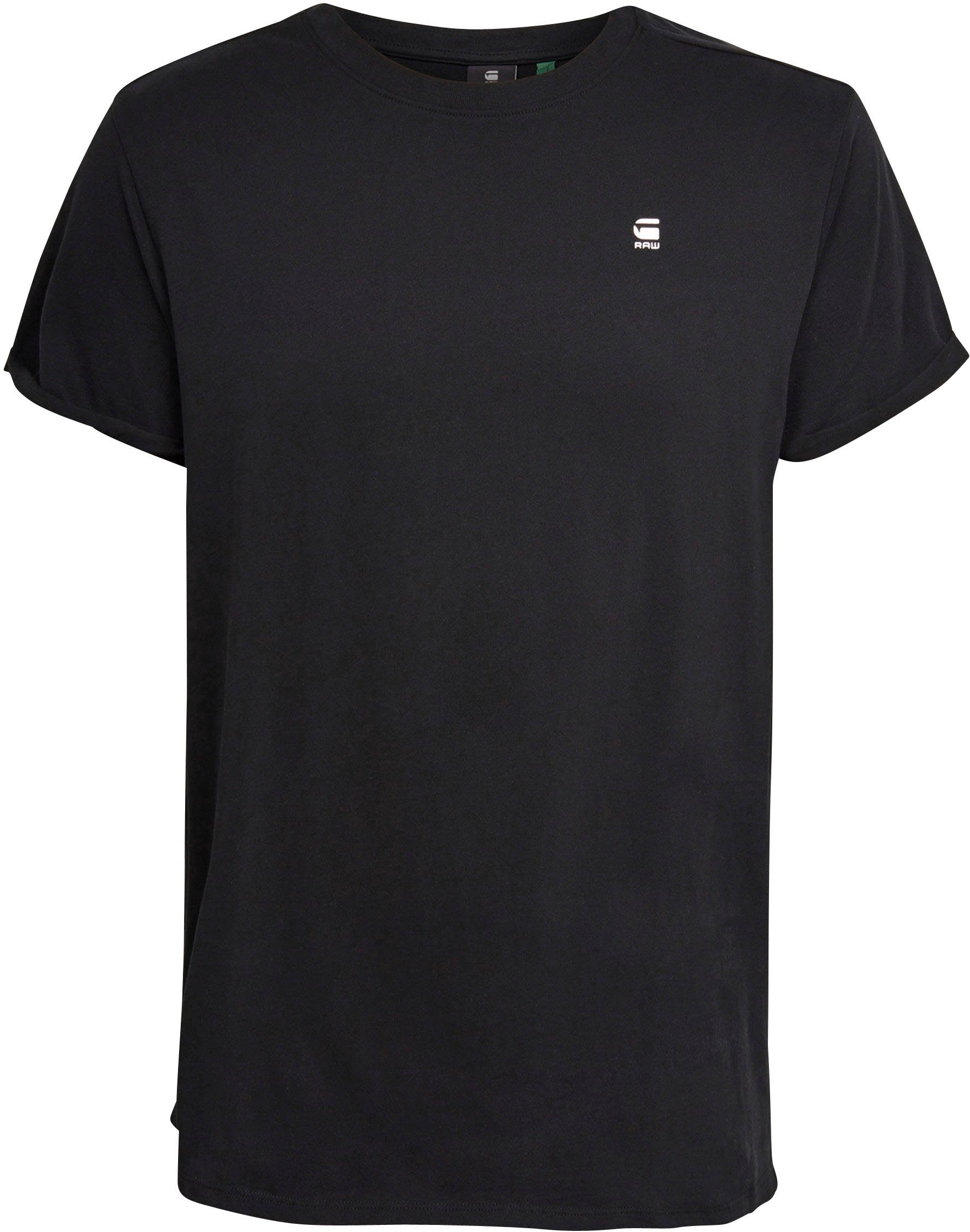 Lash kleinem Stitching T-Shirt black G-Star Logo mit RAW