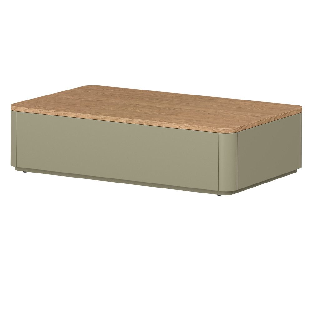 Lomadox Couchtisch ELOY-141, Grün Eiche Dekor 100 cm grifflos Schubladen Softclose