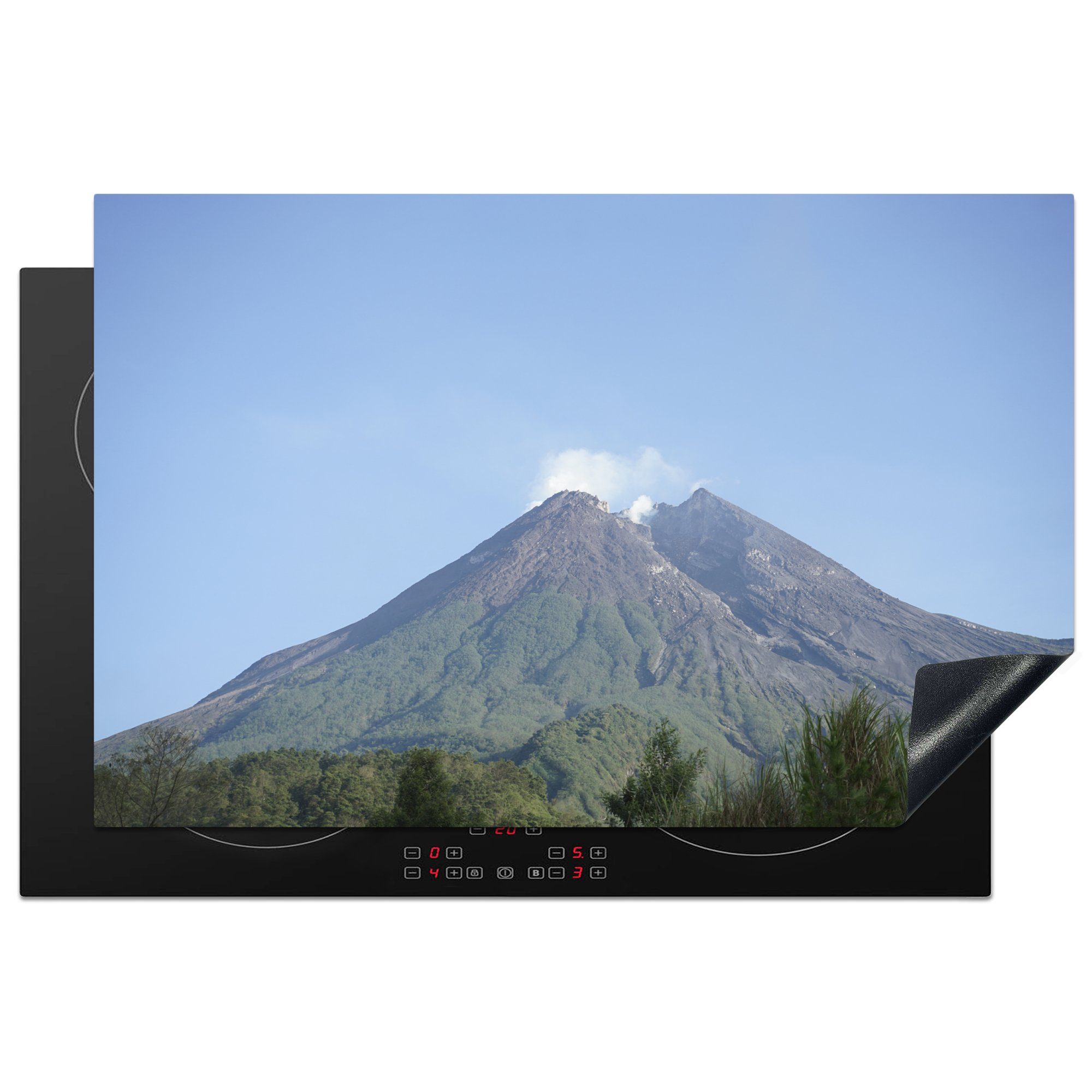 Gunung cm, Die küche, Nationalparks tlg), für Java, MuchoWow auf Ceranfeldabdeckung die Schutz Berglandschaft des Merapi Vinyl, Induktionskochfeld 81x52 Herdblende-/Abdeckplatte (1