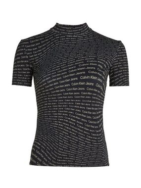 Calvin Klein Jeans Stehkragenshirt AOP RIB TEE mit Logoschriftzug