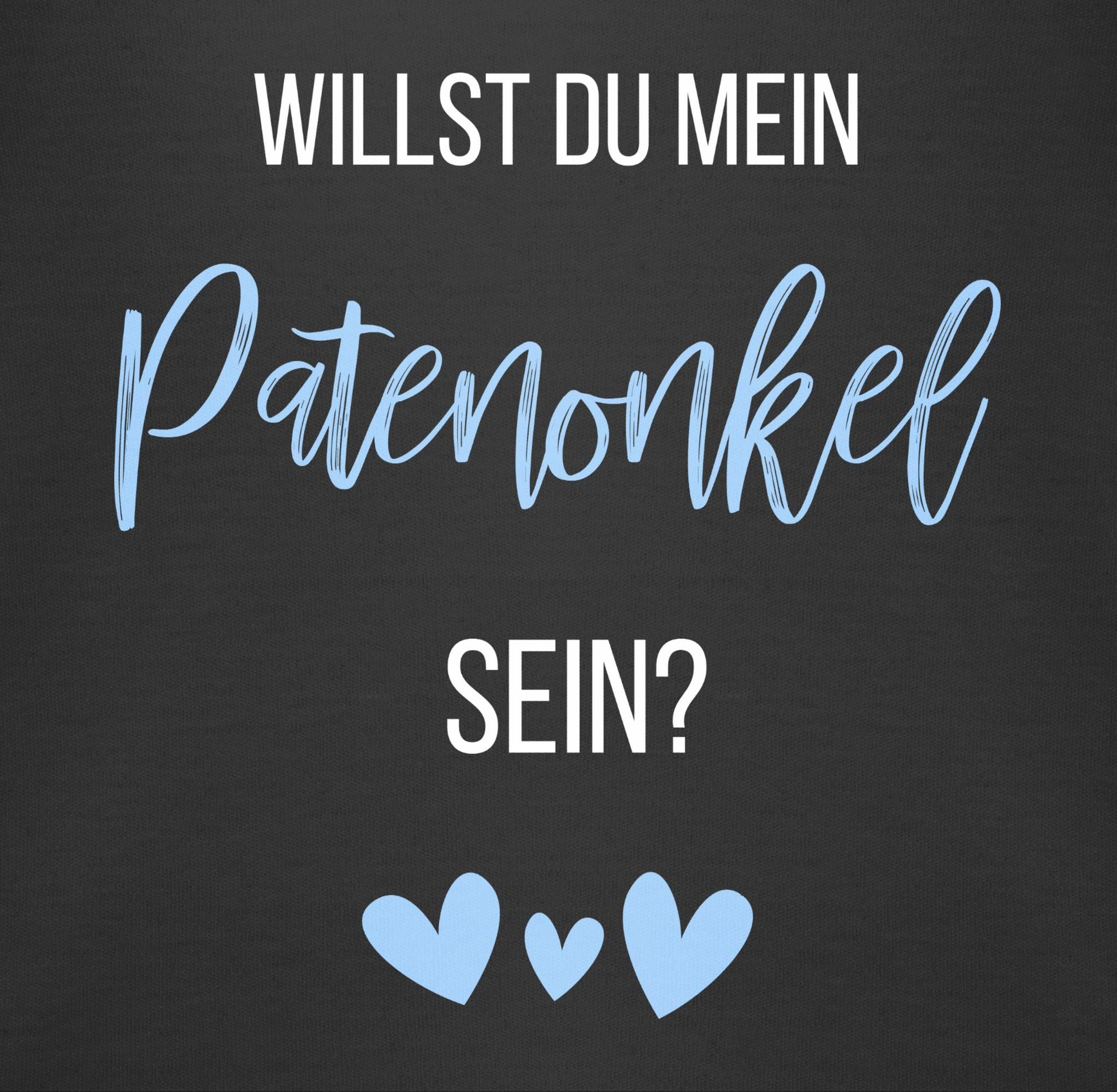 Baby Shirtbody Babyblau Willst Schwarz sein? mein Patenonkel 2 du Patenonkel Shirtracer