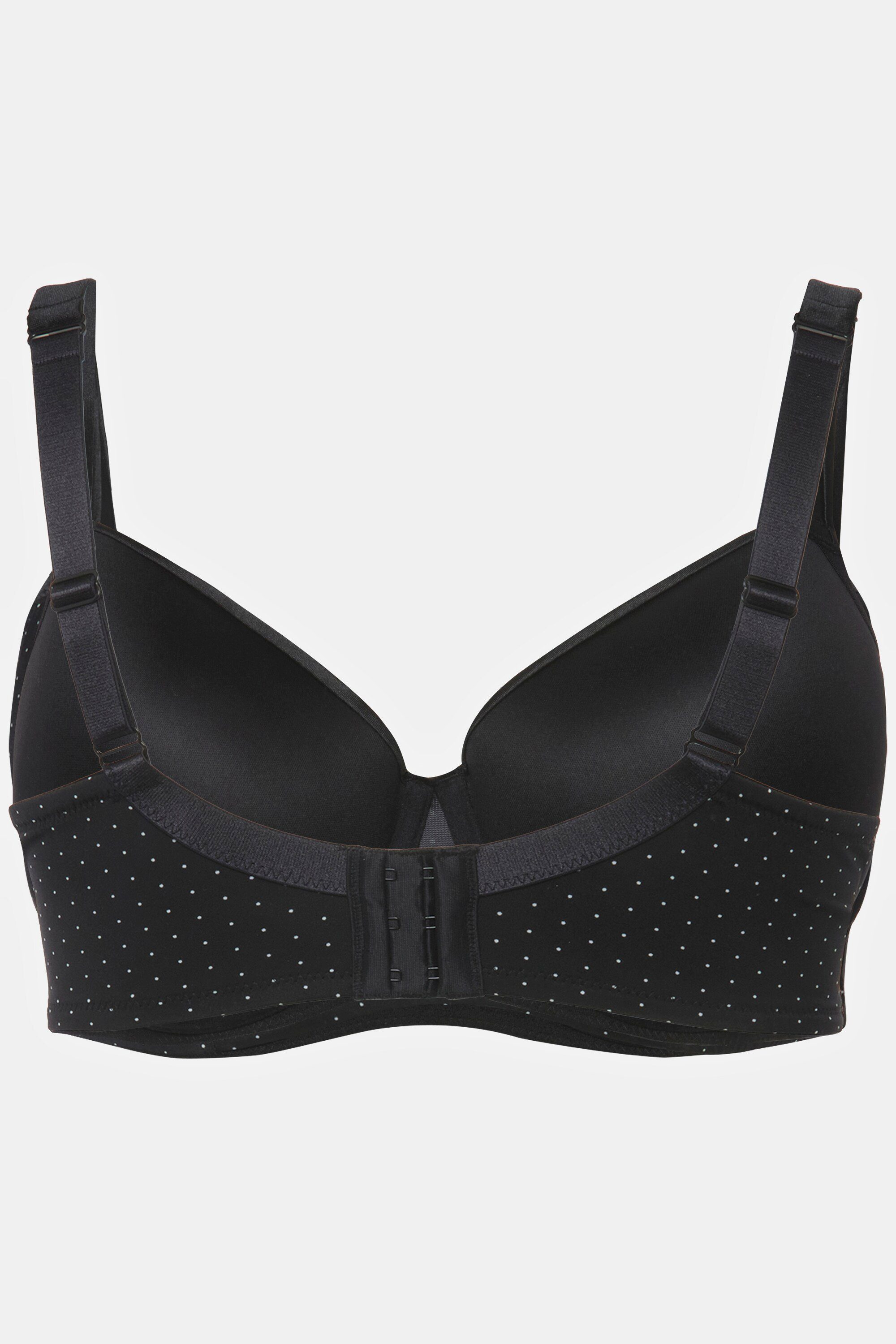 B Softcups Ulla schwarz D Satinträger Soft-BH Cup - Popken Pünktchen Bügel-BH