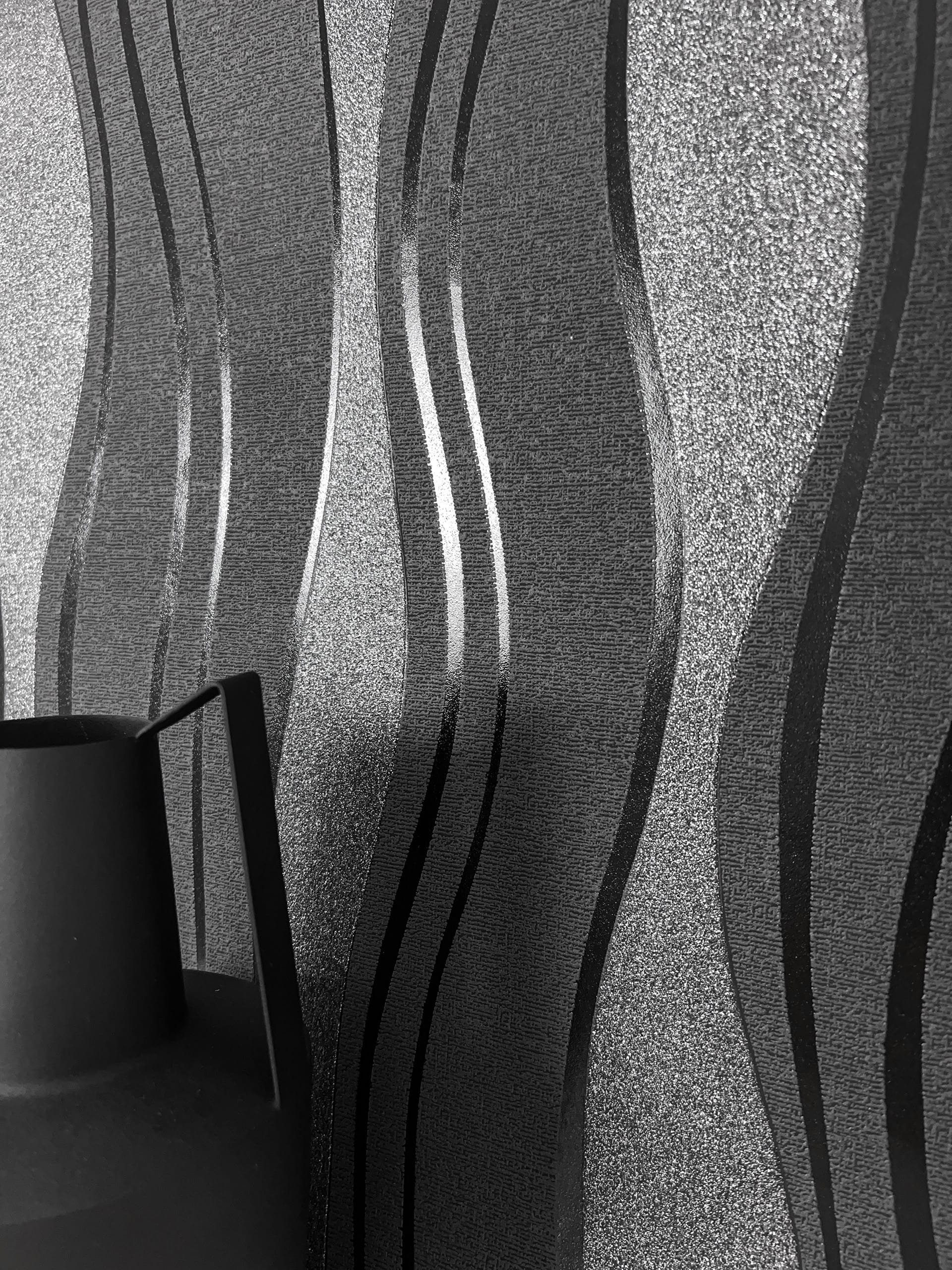 Newroom Vliestapete, Schwarz Tapete Modern Streifen günstig online kaufen