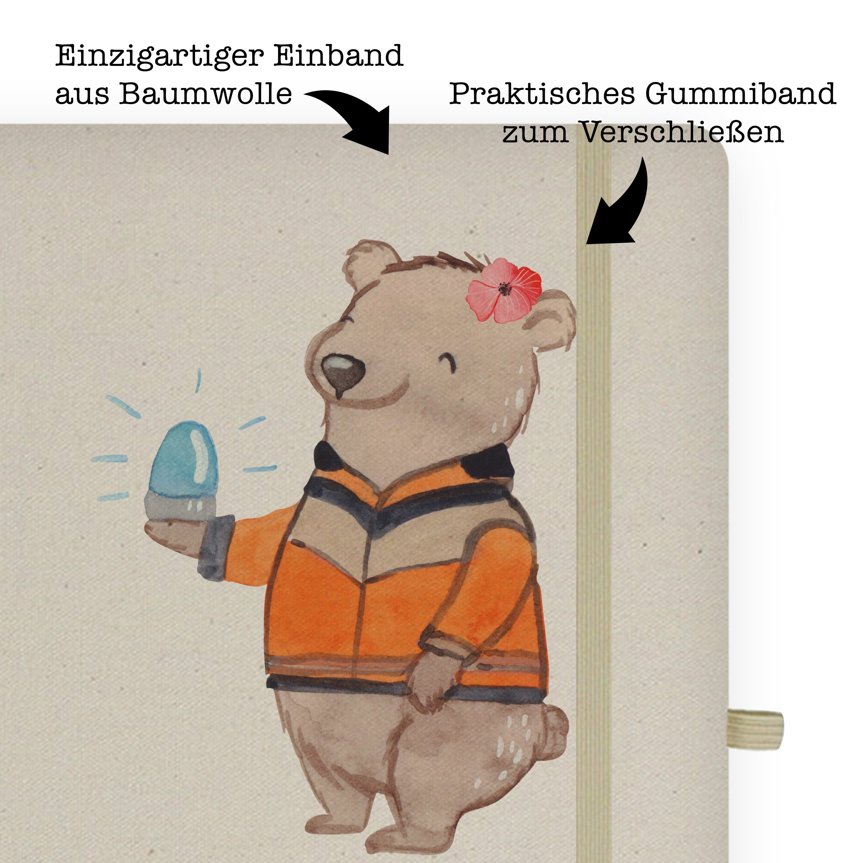 Mrs. Panda & Panda D Transparent mit Skizzenbuch, - Mrs. - Geschenk, Mr. Rettungssanitäterin Mr. & Notizbuch Herz