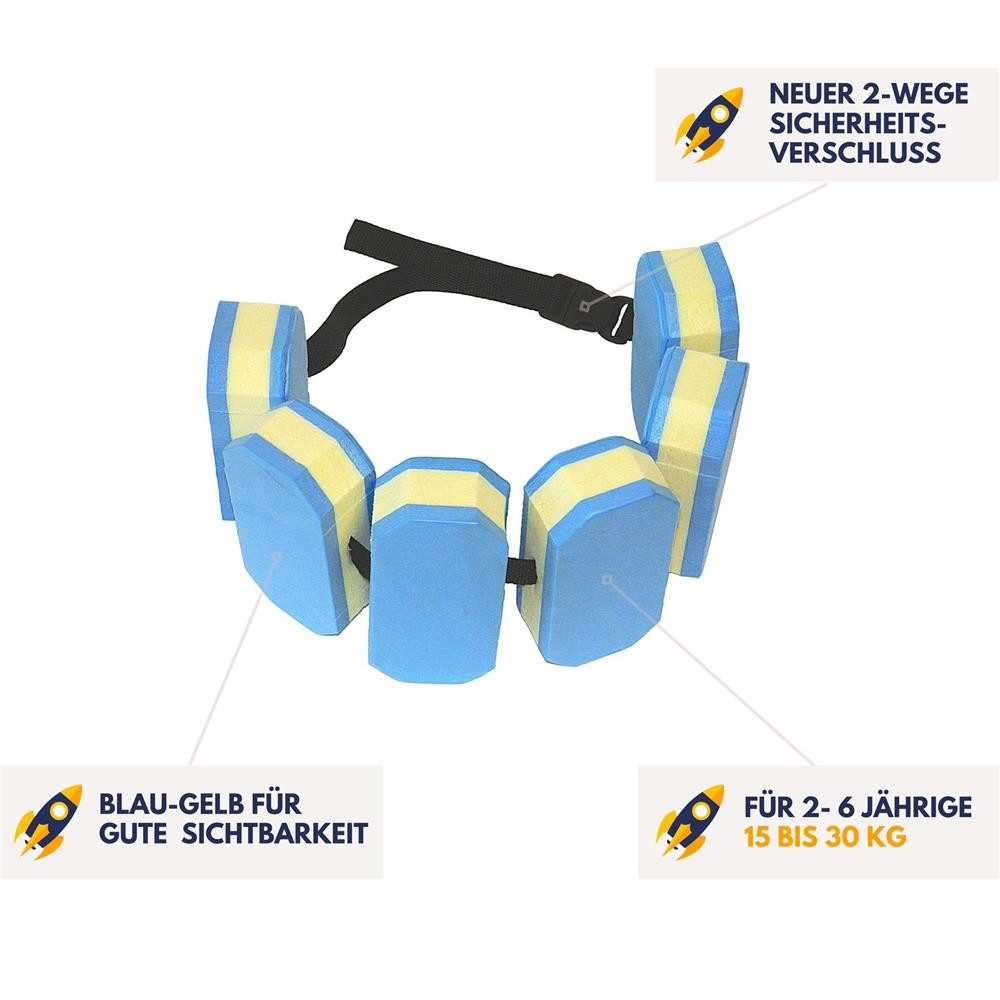 Best Sporting Schwimmgürtel Schwimmgürtel, 6 Paddle, blau, Schwimmhilfe für Kinder von 18-30 kg