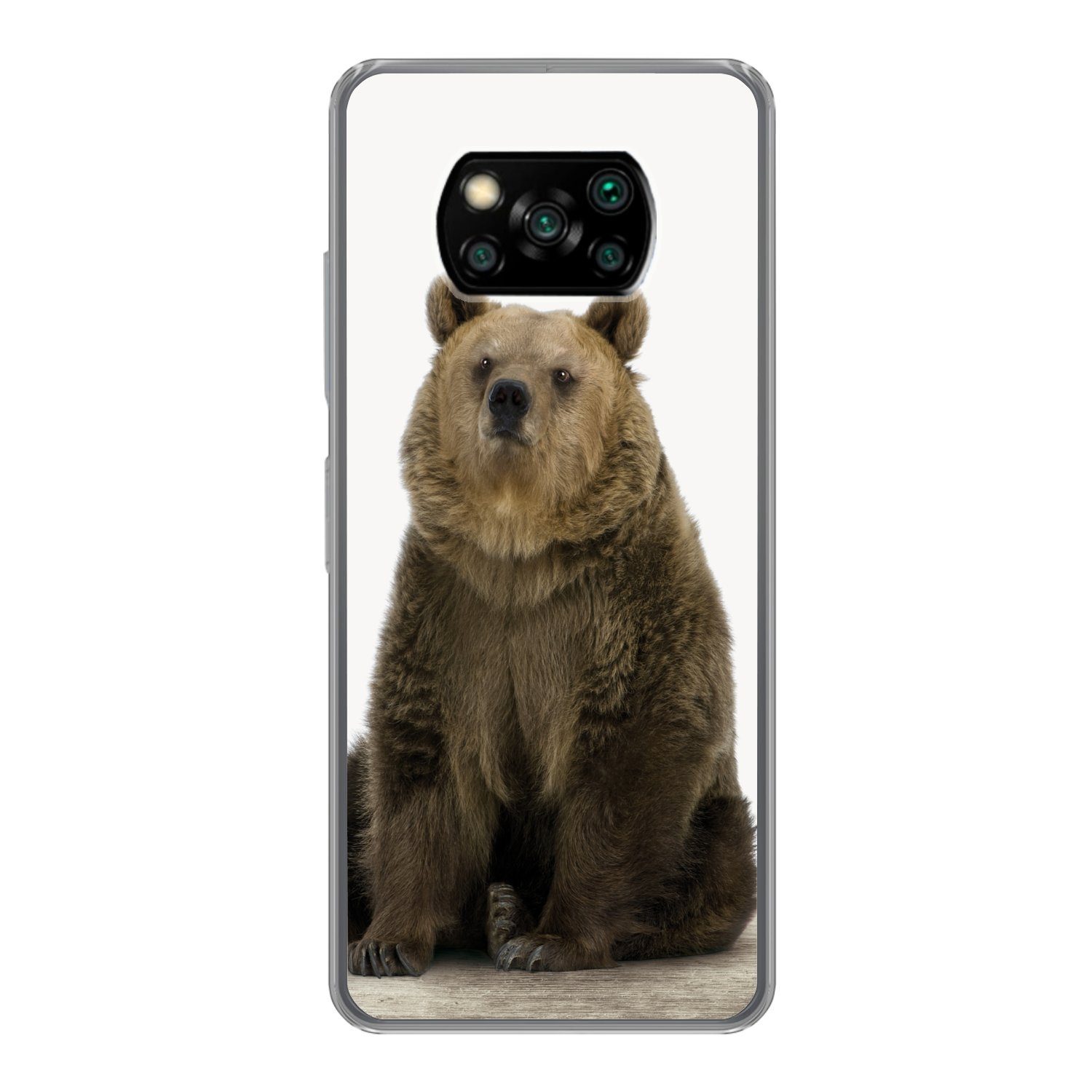 MuchoWow Handyhülle für Xiaomi Poco X3 Pro Braunbär - Tiere - Bär - Niedlich - Jungen - Mä, Phone Case, Silikon, Schutzhülle Dünn