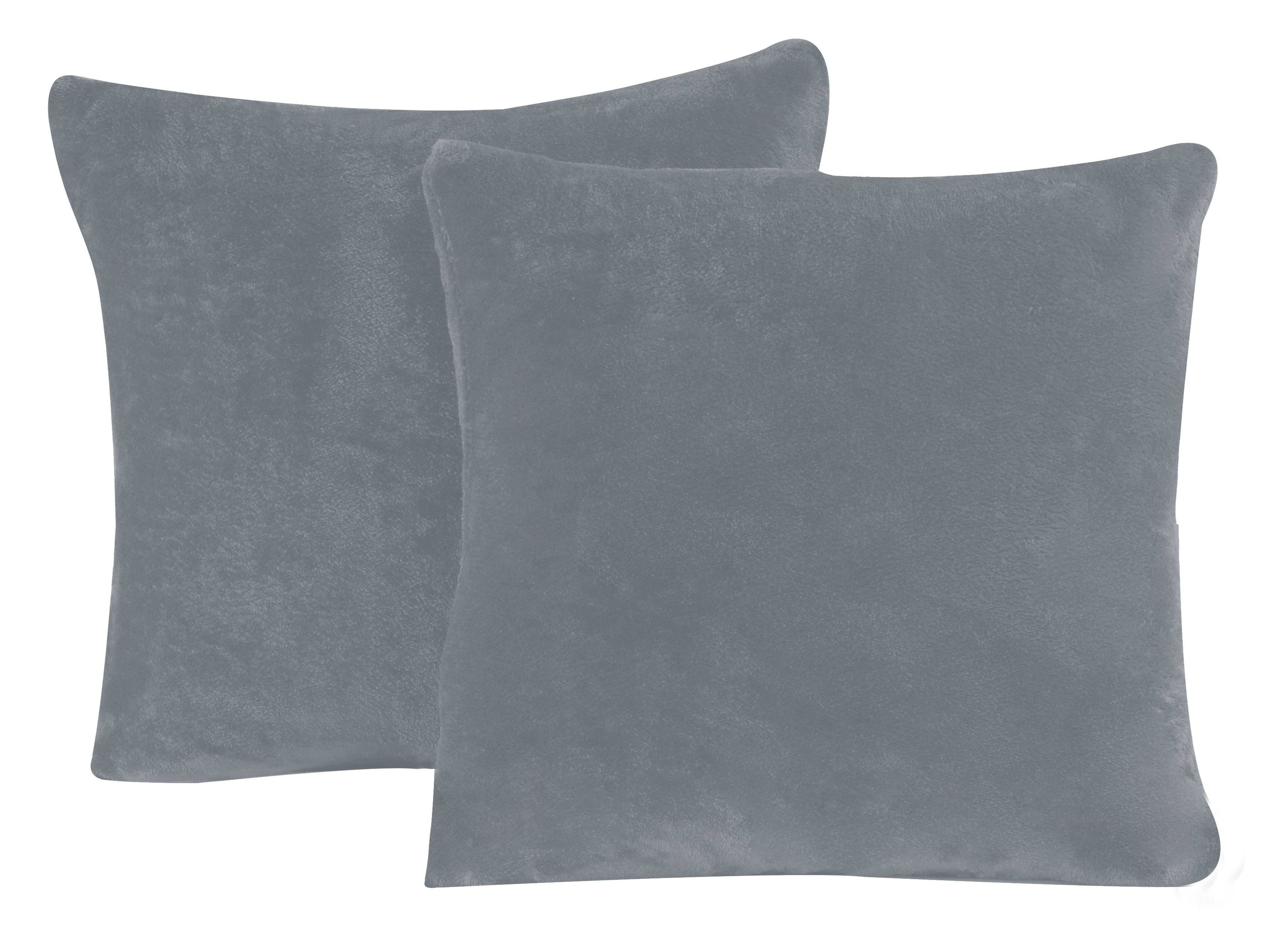 One Home Kissenbezüge Winter Cashmere Touch Unifarben, (2 Stück), flauschig kuschelig warmes Teddy Plüsch
