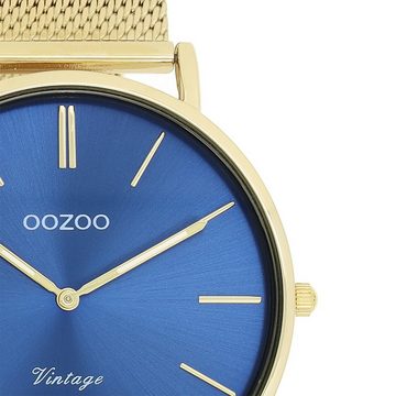 OOZOO Quarzuhr Oozoo Damen Armbanduhr Vintage Series, (Analoguhr), Damenuhr rund, groß (ca. 40mm) Metall, Mesharmband, Casual-Style