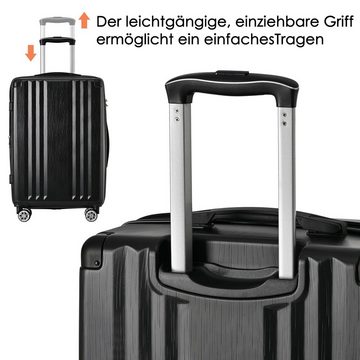 BlingBin Hartschalen-Trolley Rollkoffer Reisekoffer Handgepäck mit 4 Rollen 66.5*45.5*28cm, 4 Rollen, ABS-Material TSA Zollschloss