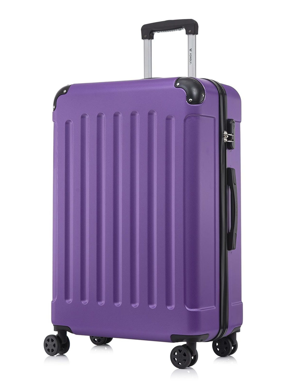 yonsly Hartschalen-Trolley Hartschalen-Koffer Trolley 360° Rollen, robuster Reisekoffer, 4 Rollen, mit Zahlenschloss, für Business und Urlaub 46/55/66/76 cm