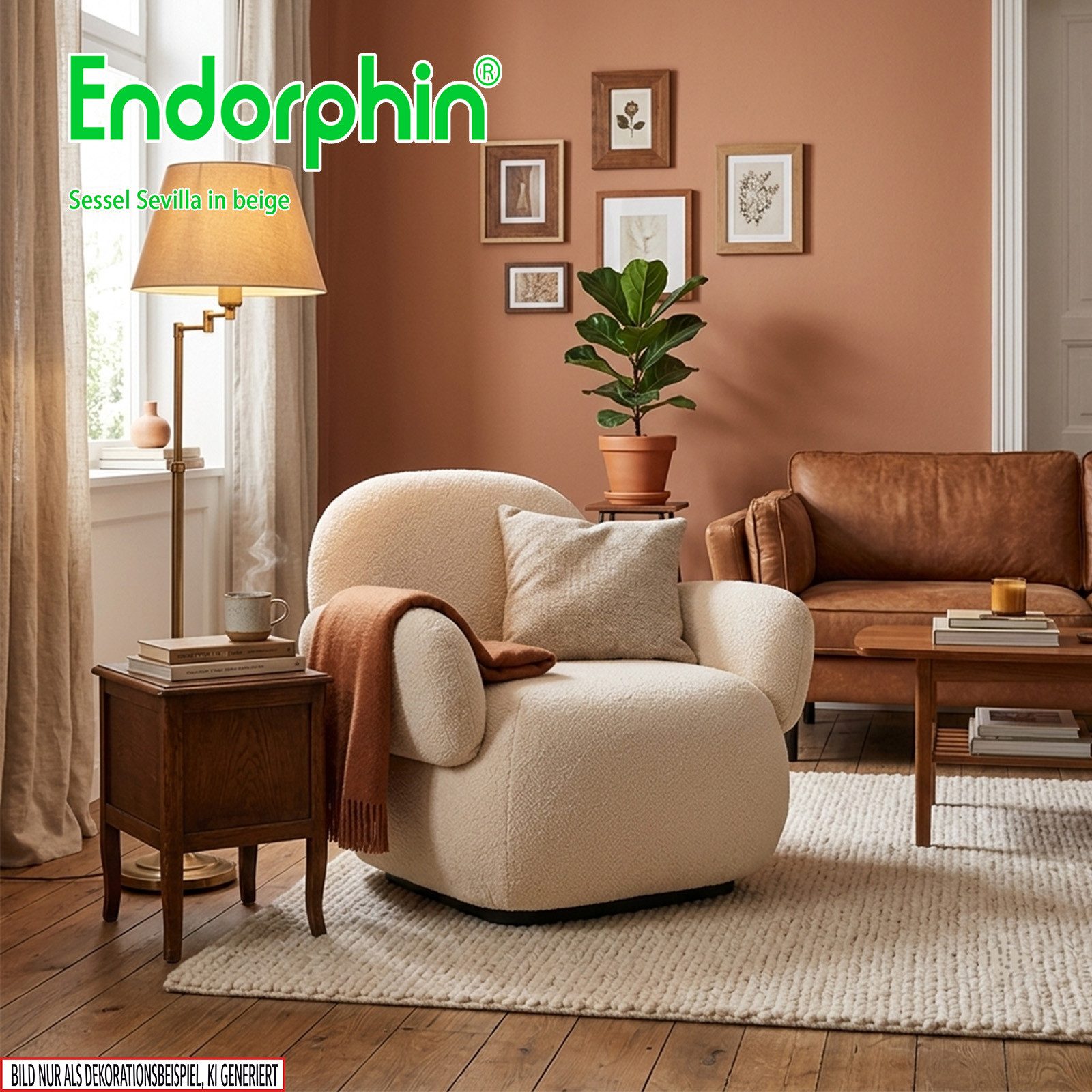 Endorphin Sessel Sessel Sevilla – Loungesessel skandinavisches Design, beige