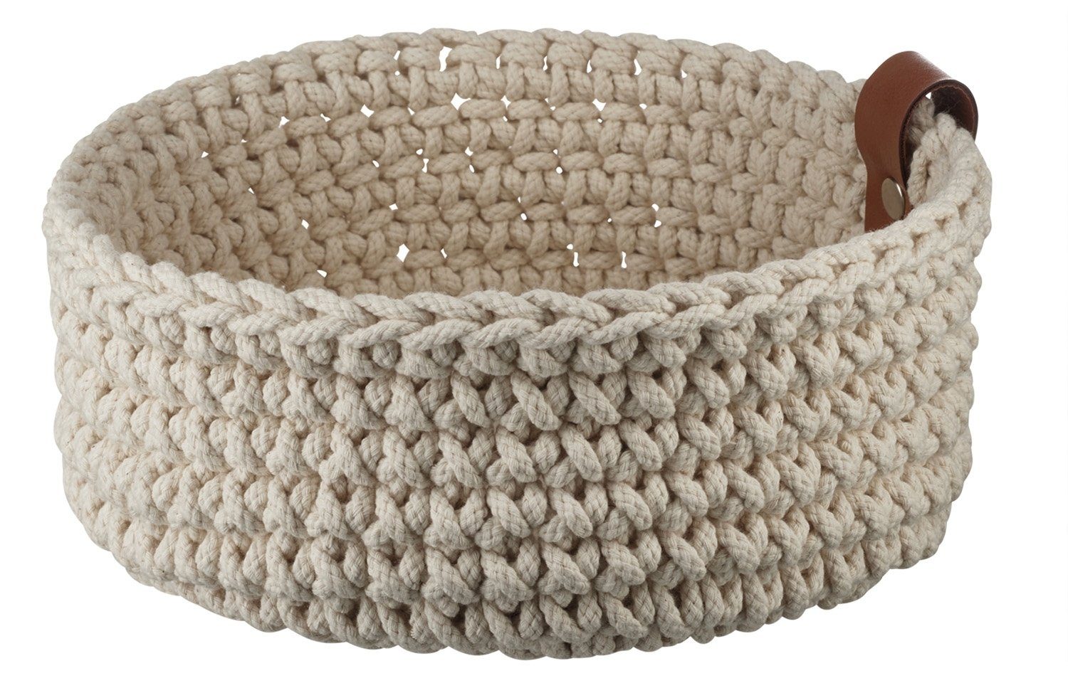 ASA SELECTION Aufbewahrungskorb COPPA SENCHA, Ø 26 cm, Beige, Ecru, Baumwolle, (1 St), Strickoptik