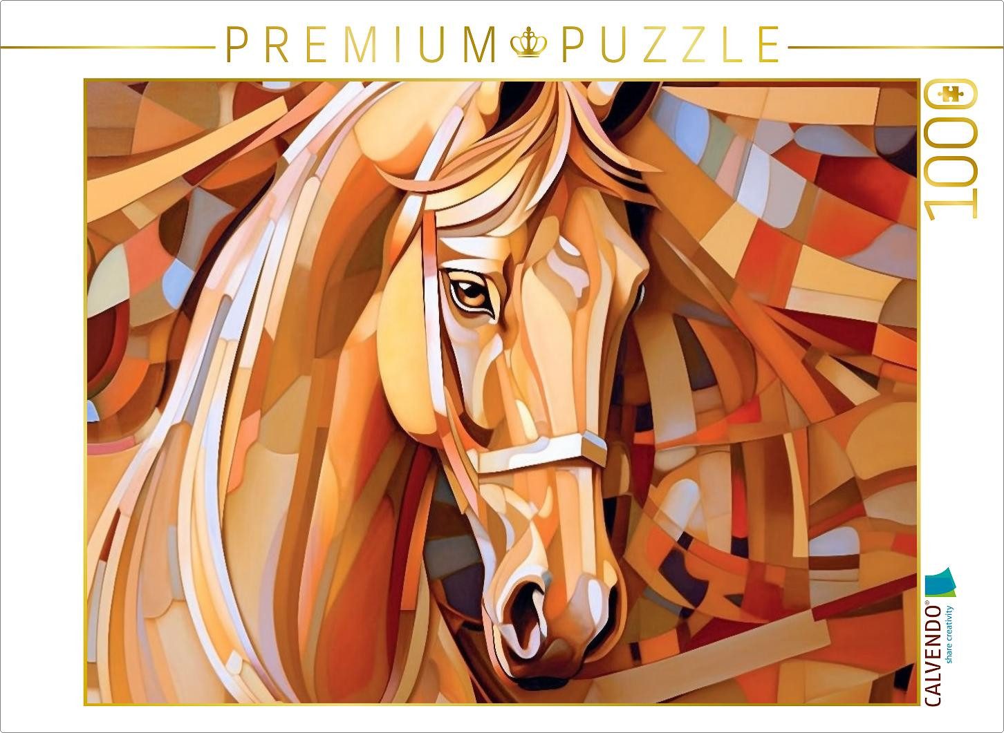 CALVENDO Puzzle CALVENDO Puzzle Goldenes Pferd - Portrait, 1000 Teile Lege-Größe 64x4, 1000 Puzzleteile
