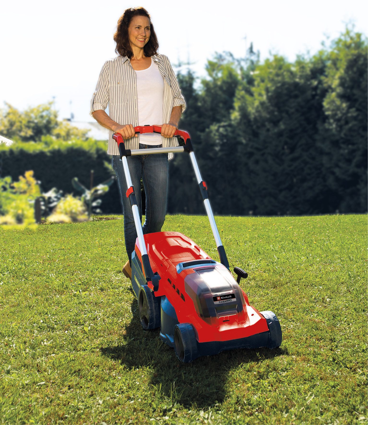 Einhell Akkurasenmäher RASARRO 36/38 (2x4 Ah), 38 cm Schnittbreite, (Set), mit 2 Akkus und Twincharger – Bild 3 von 5
