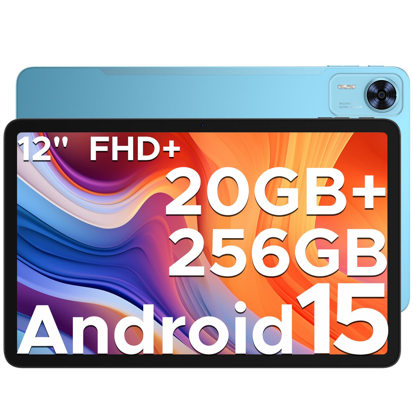 DOOGEE T36 Tablet (12 zoll IPS 2.4K 90Hz", 256 GB, Android 15, 4G, WiFi, 20 GB(8GB + bis zu 12GB erweiterter RAM), 13MP+8MP Kamera,Widevine L1)