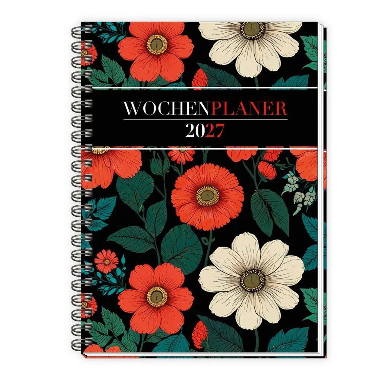 Trötsch Verlag Taschenkalender TRÖTSCH - Wochenplaner A5 mit Wire-O Blumen 2027