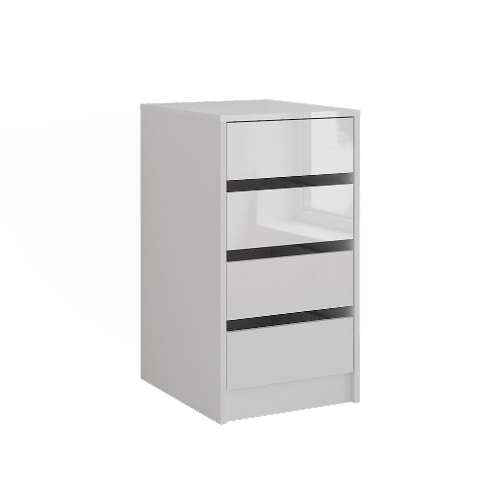 Vicco Kommode Sherry, Weiß/Weiß Hochglanz, 40.2 x 76.2 cm mit Containerdeckel (1 St)