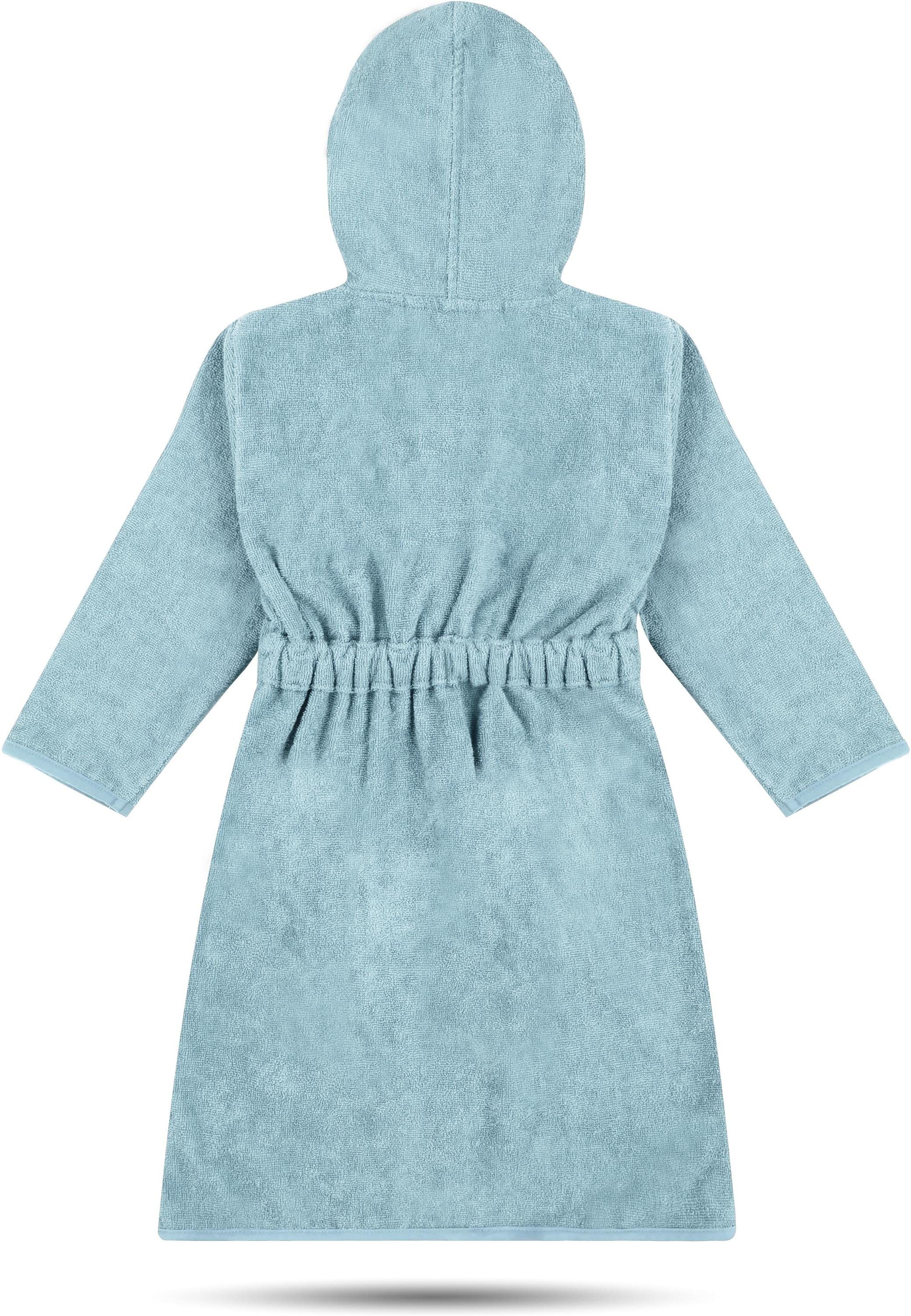 normani Kinderbademantel Kinder Bademantel aus Bio-Baumwolle Ljubljana, Bio-Baumwolle, Kapuze, Bindegürtel, Kinderbademantel aus weichem und schadtsofffreiem Material