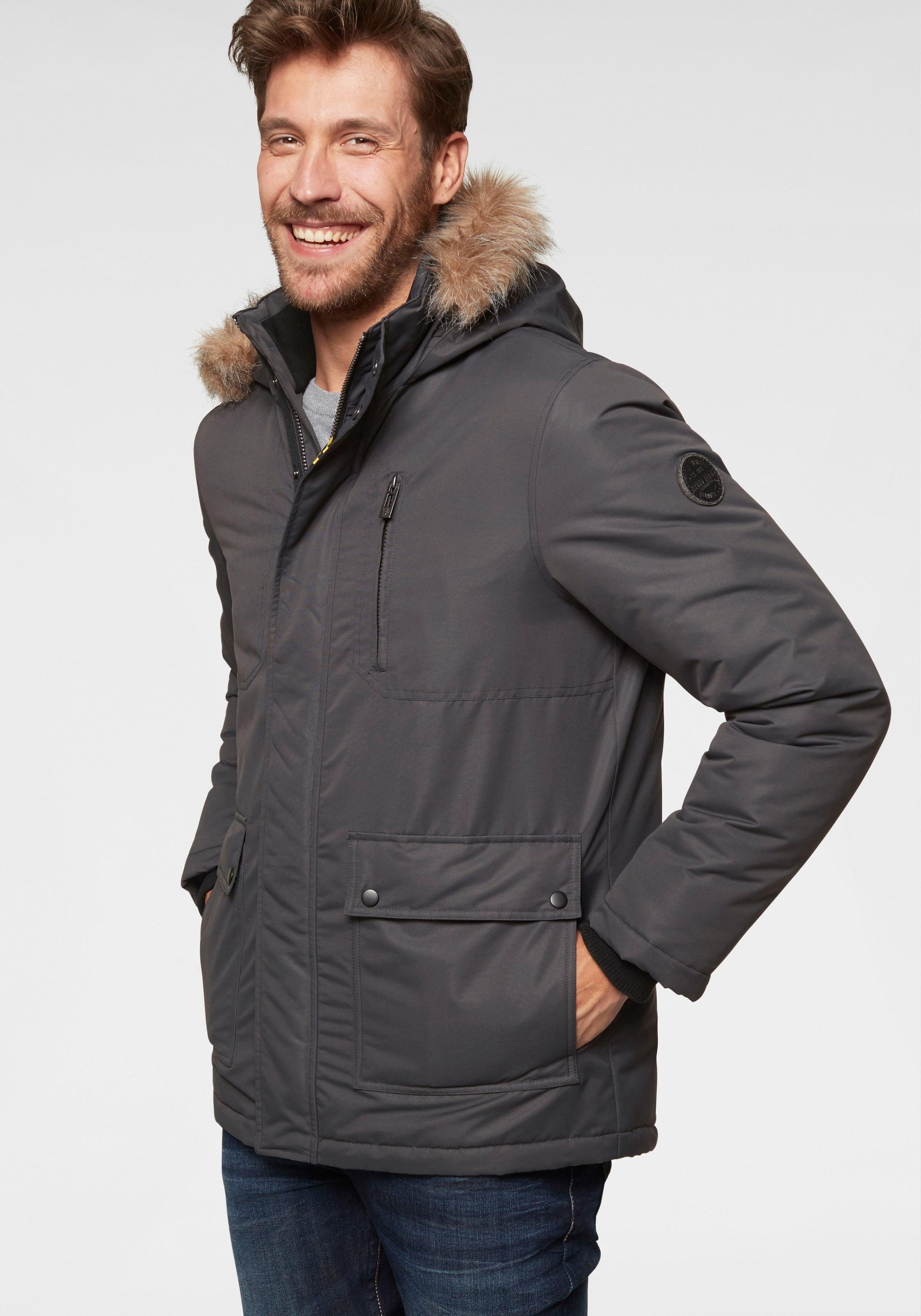 Bruno Banani Parka mit abnehmbaren Fellimitat | OTTO Bruno Banani Herren Winterjacke Parka Kapuze |