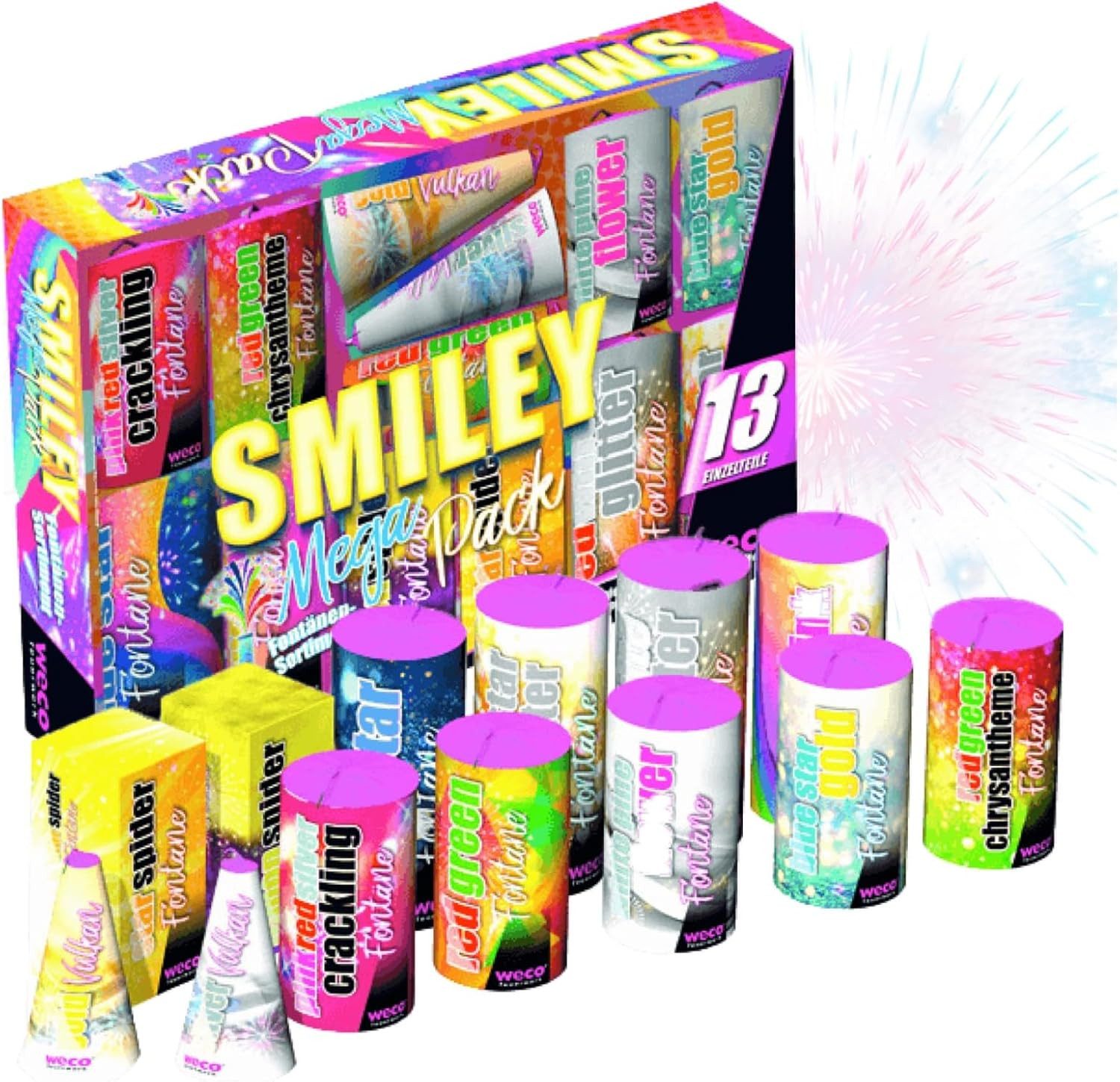 FlameXBurn Geburtstagskerze 8 Teile Smiley Set - Feuerwerk & Jugendfeuerwer günstig online kaufen