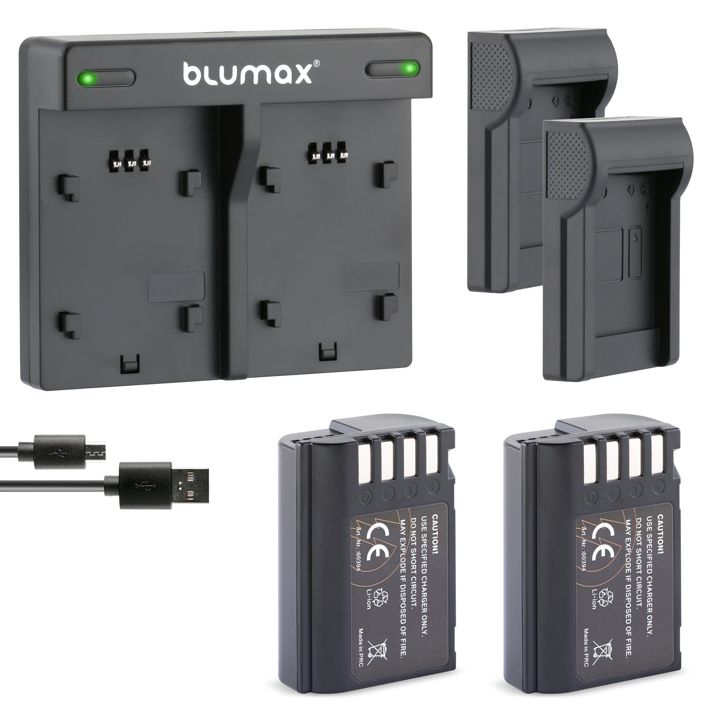 Blumax Set mit Lader für Panasonic DMW-BLK22 2250mAh Kamera-Akku