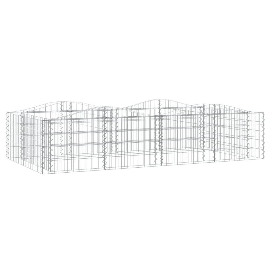 furnicato Hochbeet Gabionen-mit Hochbogen 200x100x50 cm in Silber