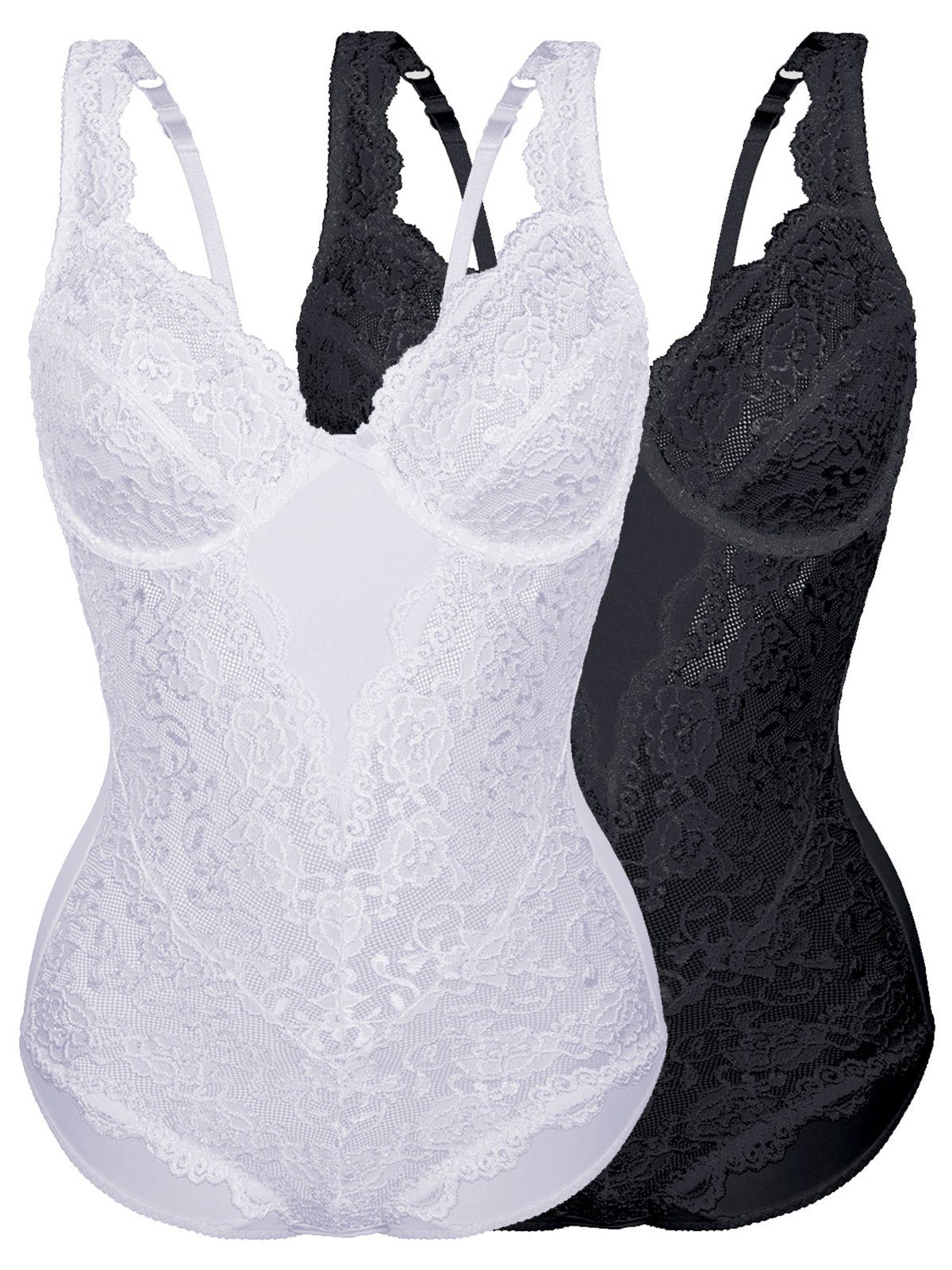 Sassa Body 2er Sparpack Body mit Bügel CLASSIC LACE (Spar-Set, 2-tlg) formendes Vorderfutter