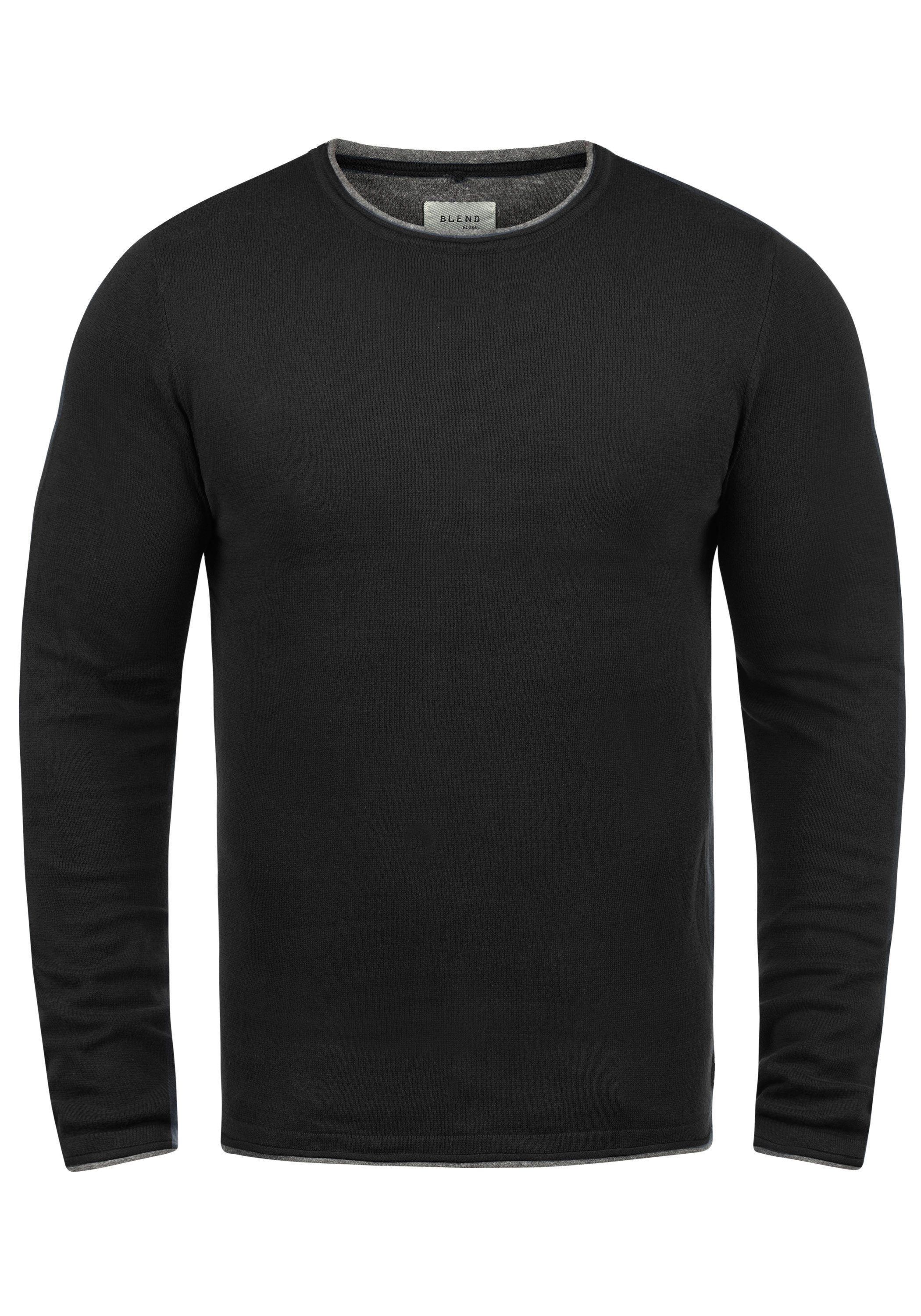 Blend Rundhalspullover BHOdin Strickpullover mit aufgerollten Abschlüssen günstig online kaufen