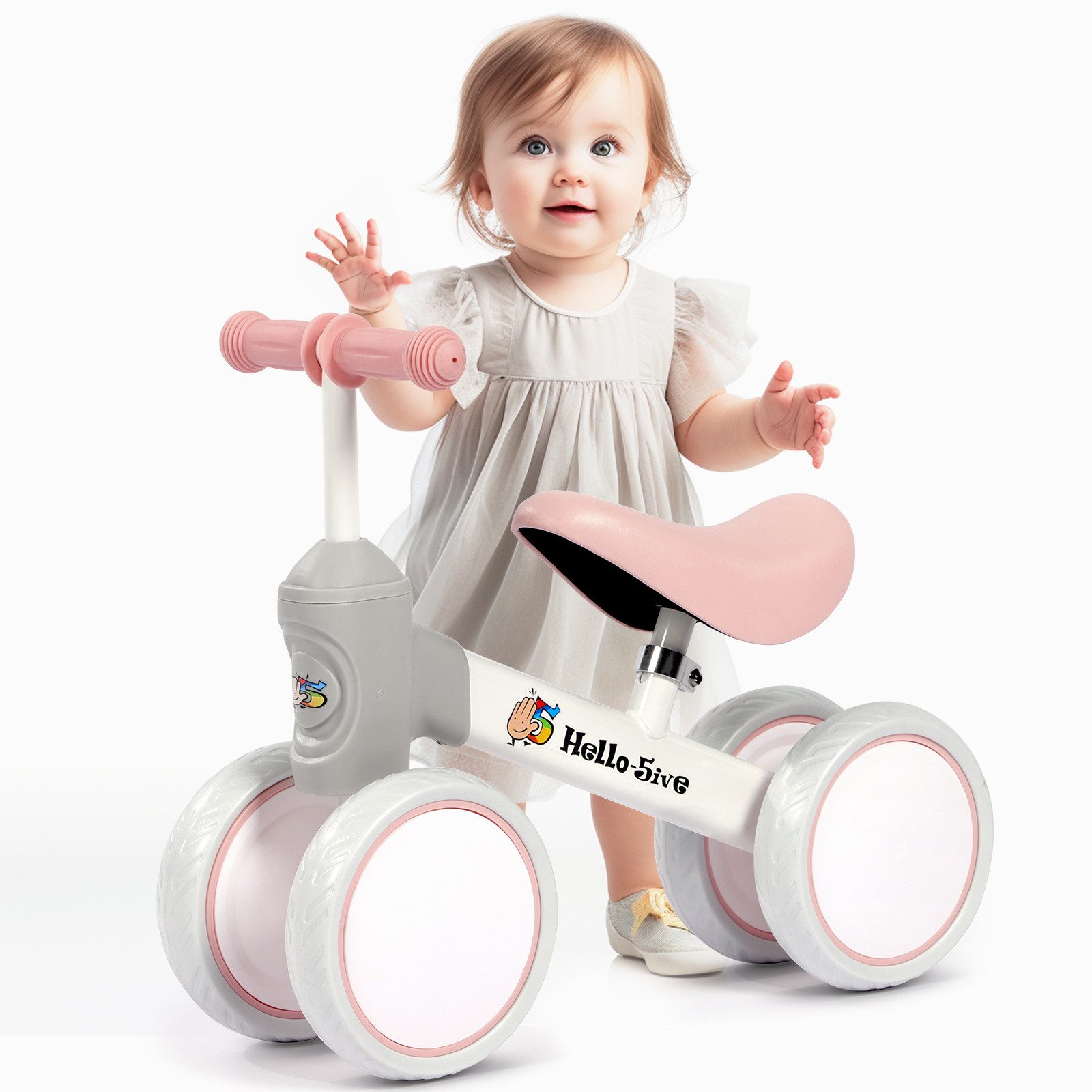 H.yeed Laufrad Kinder Laufrad ab 1 Jahr, Spielzeug für 12-36 Monate Baby, Baby Laufrad mit 4 Rädern, Geburtstag Geschenk