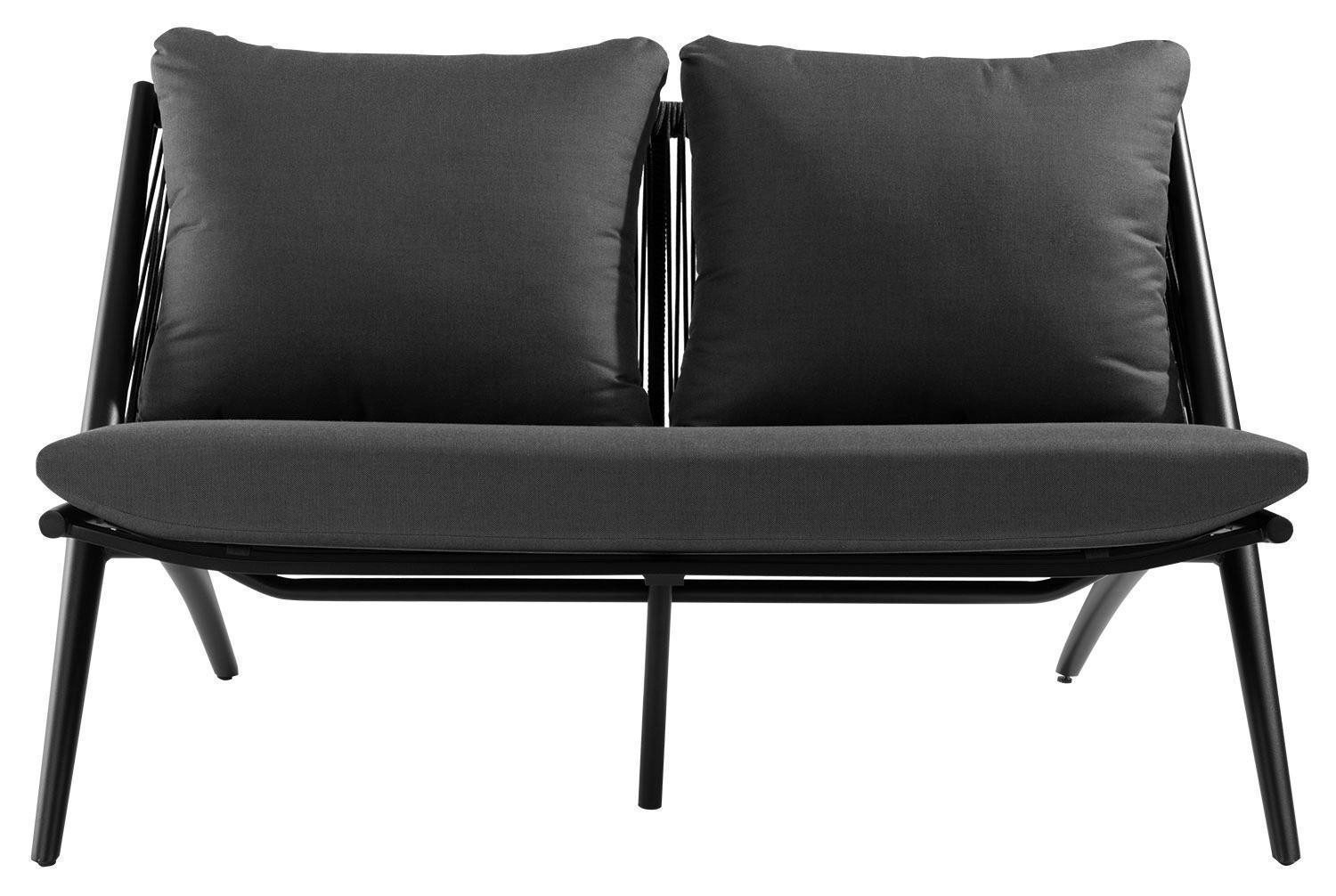 Bizzotto Gartenbank ALOHA, Aluminium, Anthrazit, B 144 cm, mit Kissen