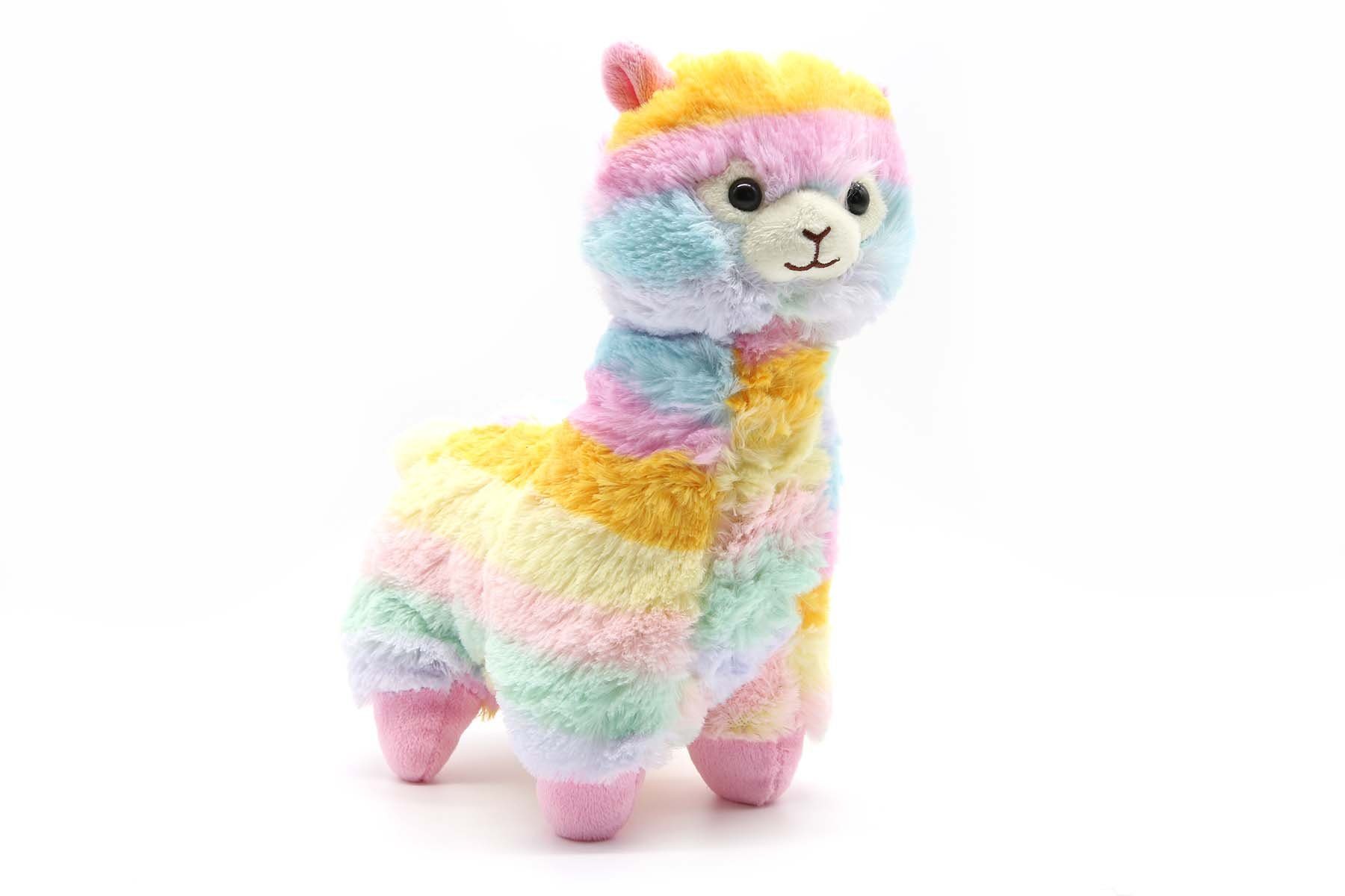 soma Kuscheltier Alpaka Kuscheltier Regenbogen Plüsch-Tier Stofftier 43 cm groß (1-St), Super weicher Plüsch Stofftier Kuscheltier für Kinder zum spielen