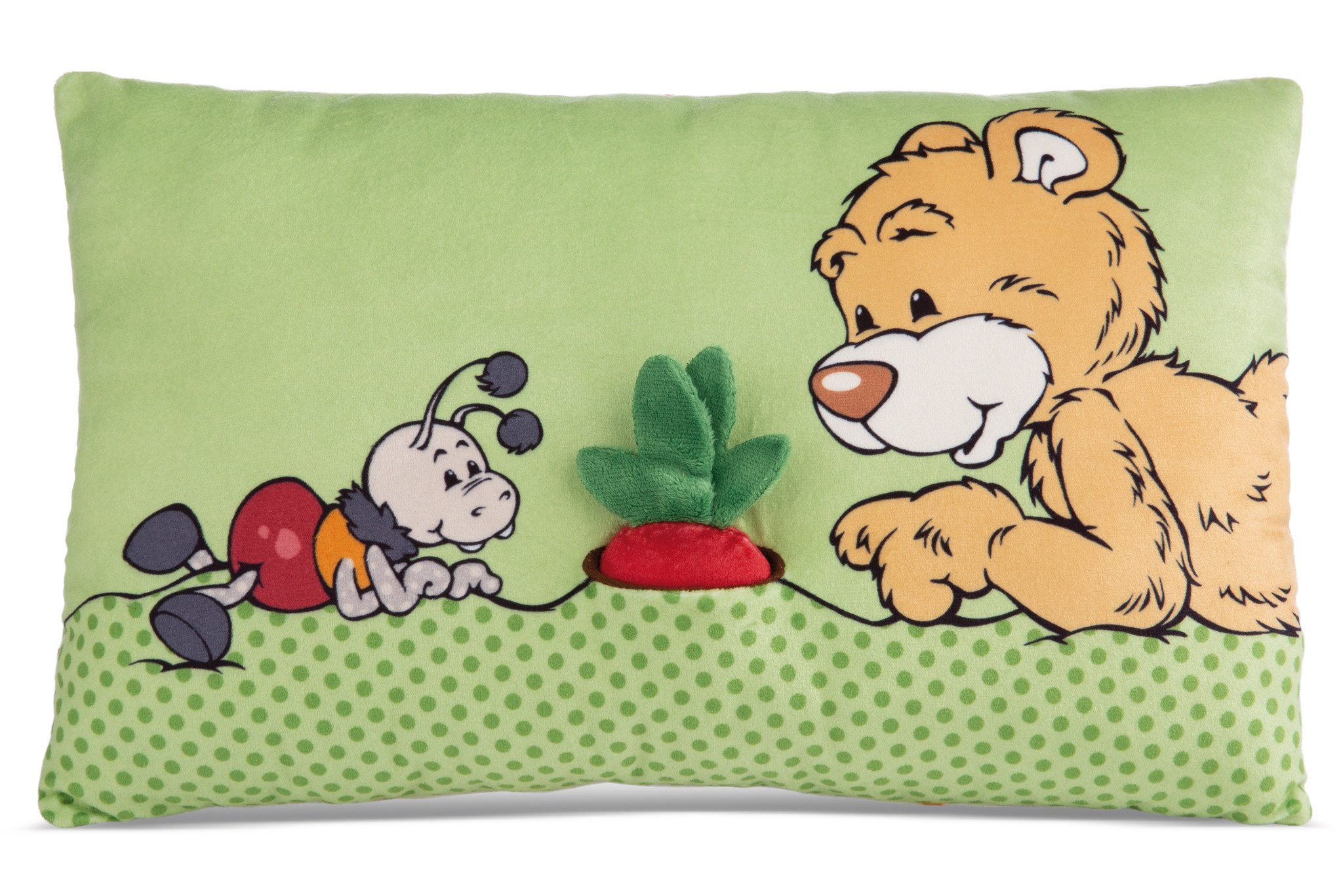Nici Kuscheltier Nici Kissen Bär Mielo mit 2-D Radieschen 43 x 25 cm