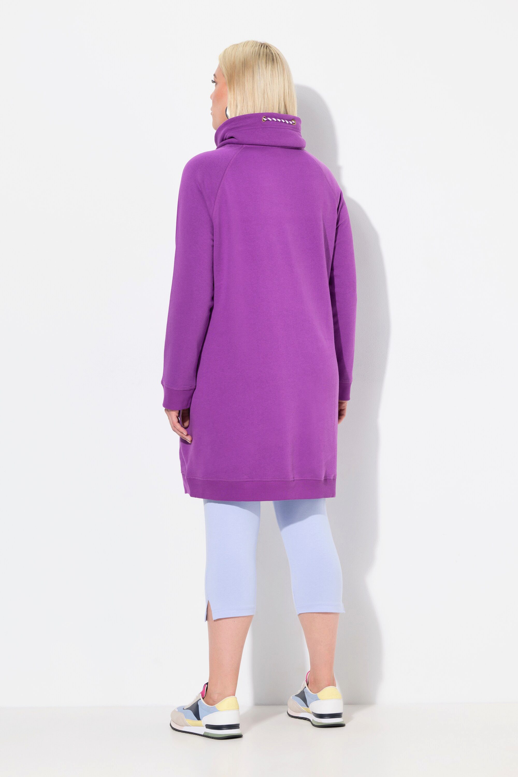 Ulla Popken Jerseykleid Sweatkleid Stehkragen Langarm Taschen