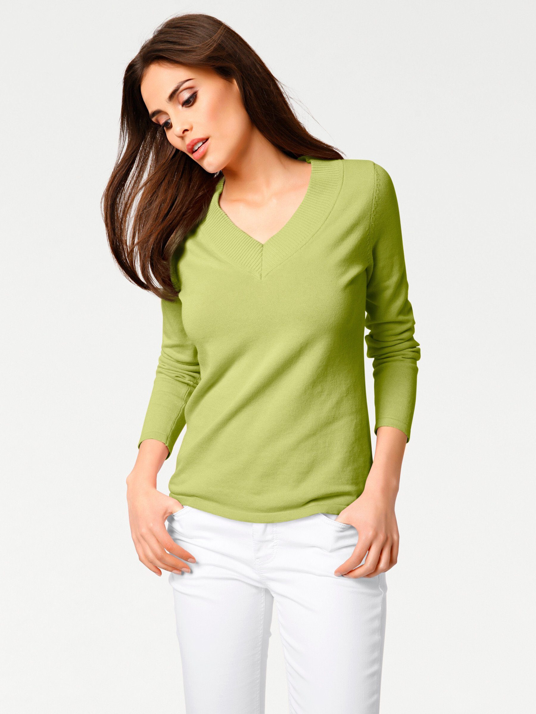 heine Strickpullover V-Ausschnitt-Pullover .