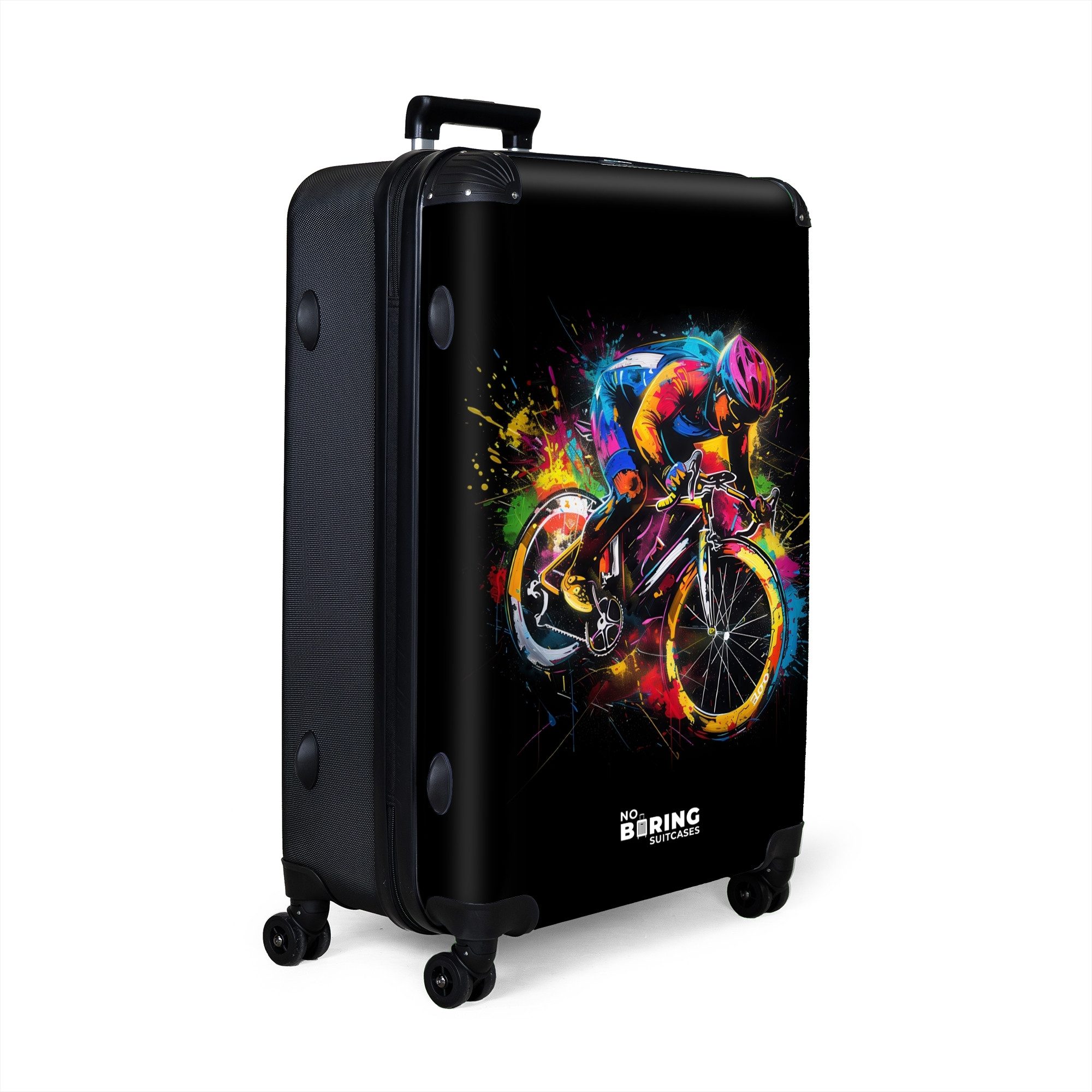 NoBoringSuitcases.com© Hartschalen-Trolley Bunter Radfahrer mit Farbe günstig online kaufen
