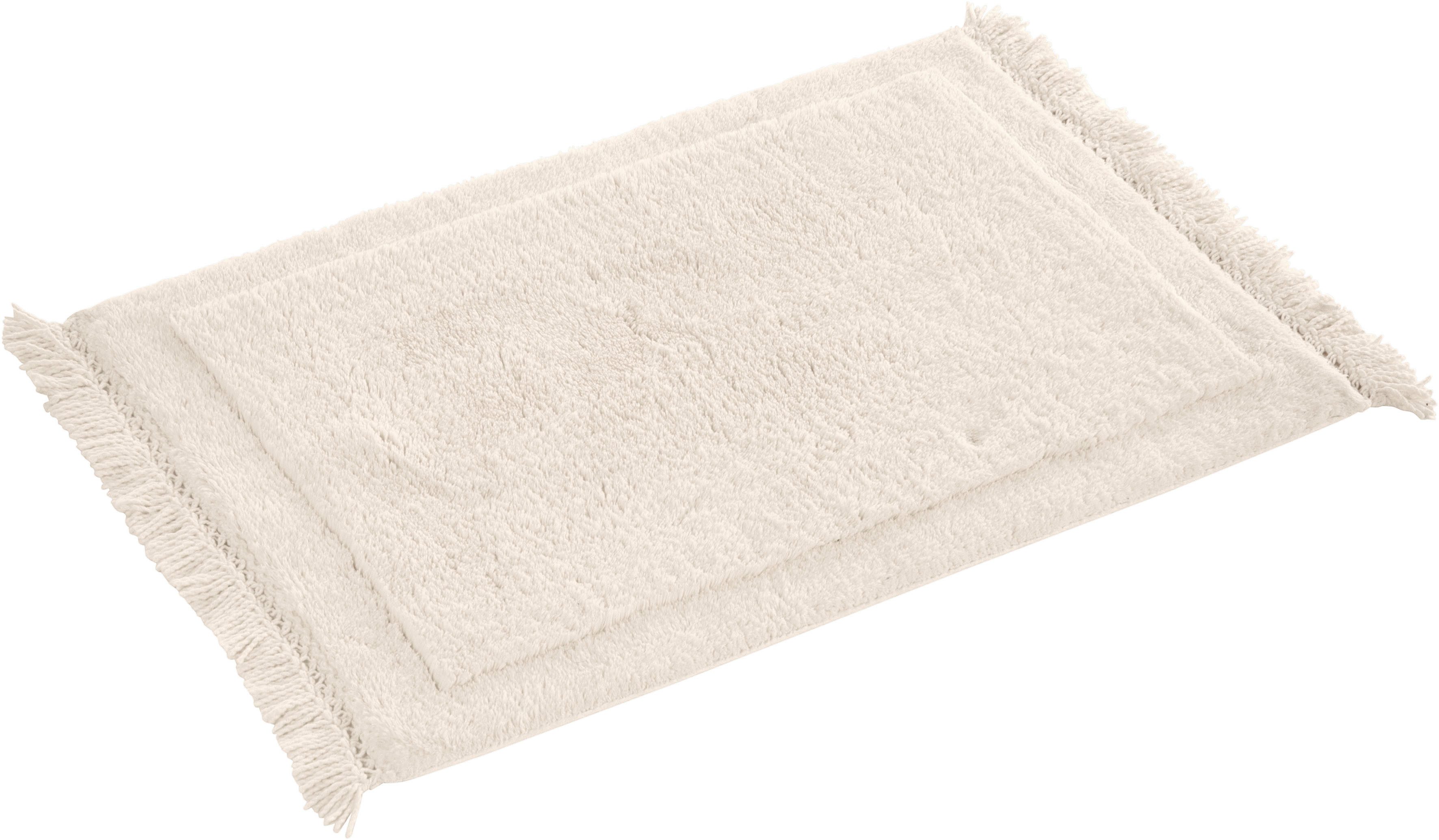 LeGer Home by Lena Gercke Badematte Tamsin, Badvorleger, Badezimmer Teppich, Höhe 20 mm, fußbodenheizungsgeeignet, strapazierfähig, Baumwolle, rechteckig, mit Fransen, Badteppich, Badematte, Baumwolle