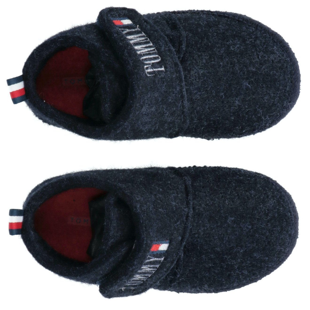 Tommy Hilfiger INDOOR SLIPPER dunkelblau GREY praktischem Hausschuh Klettverschluss mit