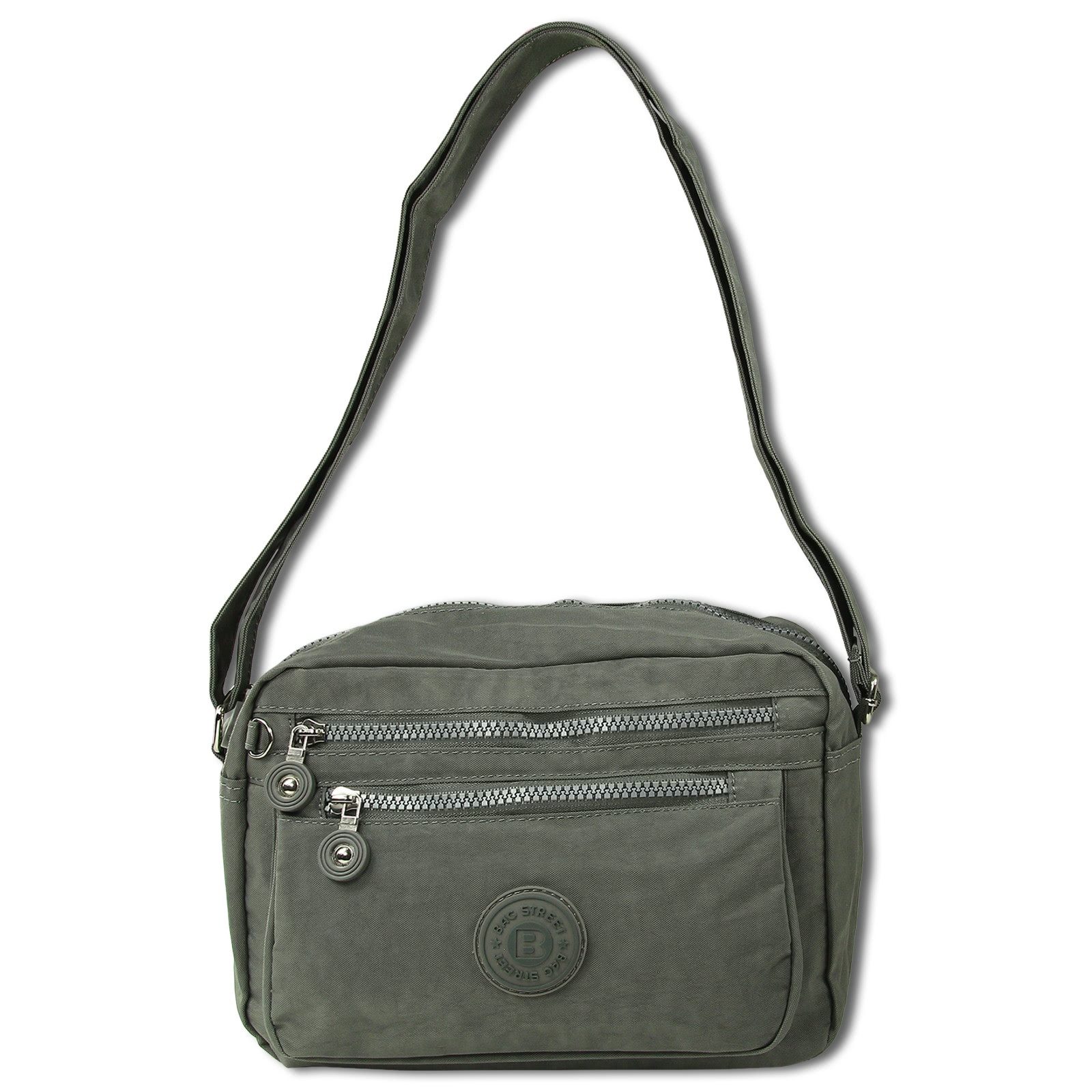 BAG STREET Umhängetasche Bag Street Nylon Umhängetasche grau Damen (Umhängetasche), Damen, Jugend Umhängetasche Nylon, grau ca. 25cm x ca. 17cm