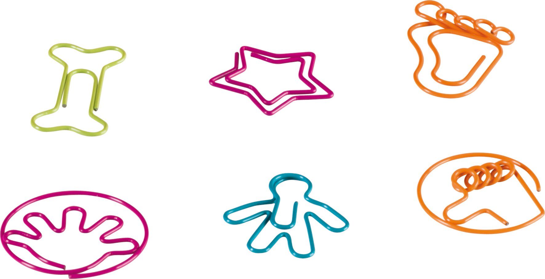 BRUNNEN Fitnessrolle Büroklammer "Clip" ca. 3 cm violett, orange, grün, türkis