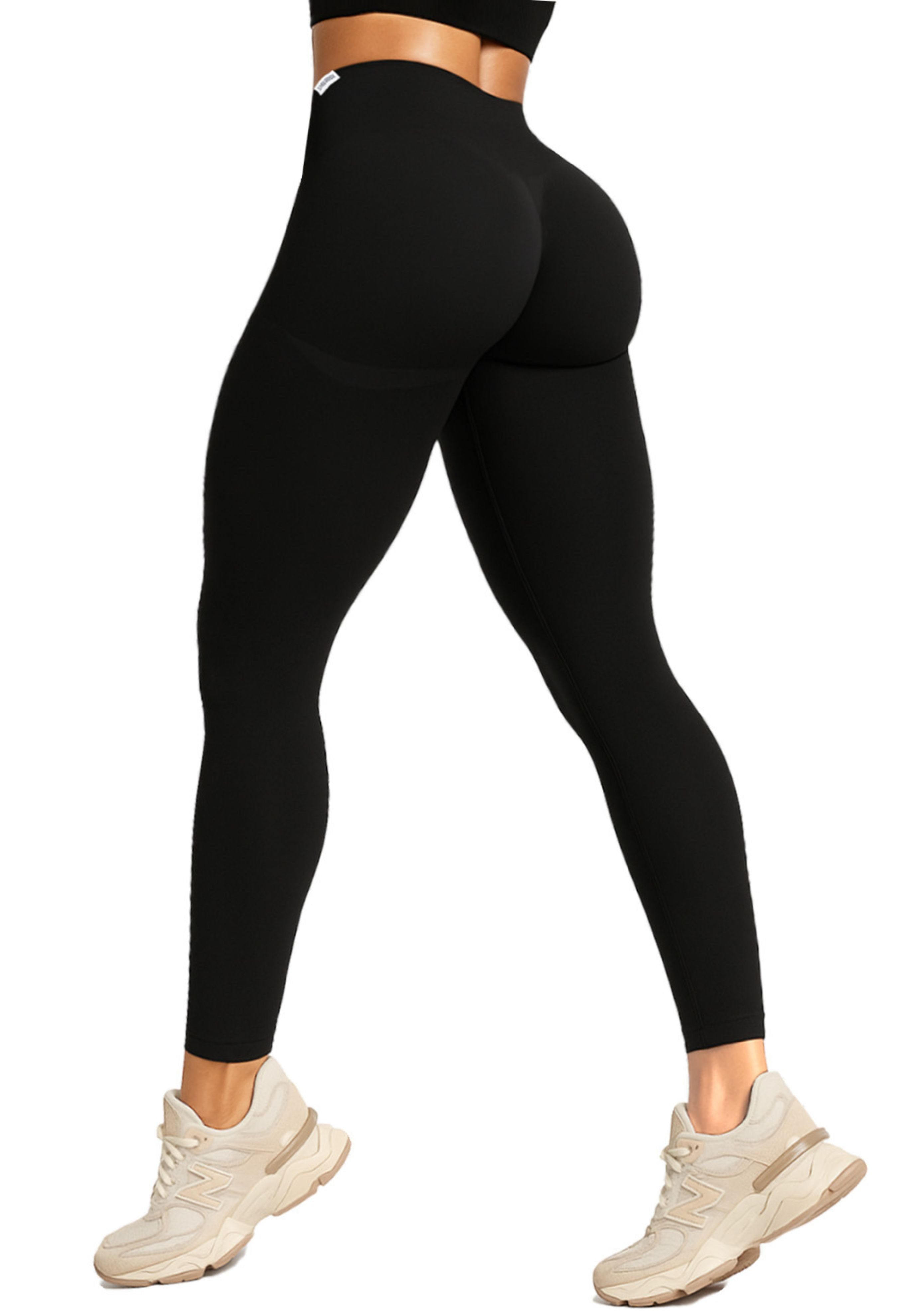 Smilodox Leggings Amaze Pro mit Scrunch-Effekt, High Waist V-Shape Sport & Yogahose Seamless Push Up Booty Fitnesshose Blickdicht Yoga Gym Figurformend