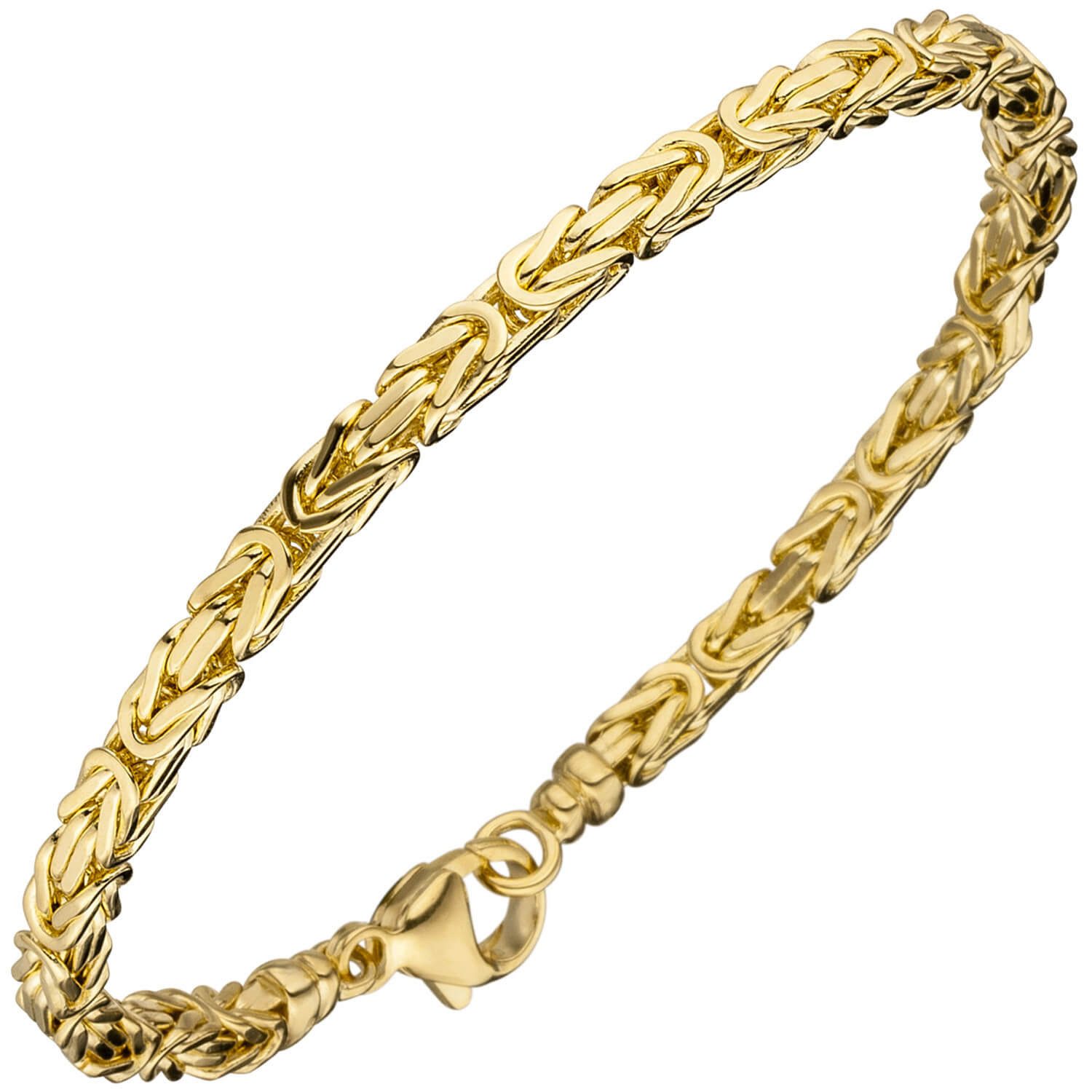 Schmuck Krone Goldarmband 3,2mm Königs-Armband aus 333 Gelbgold, 19cm, Gold 333