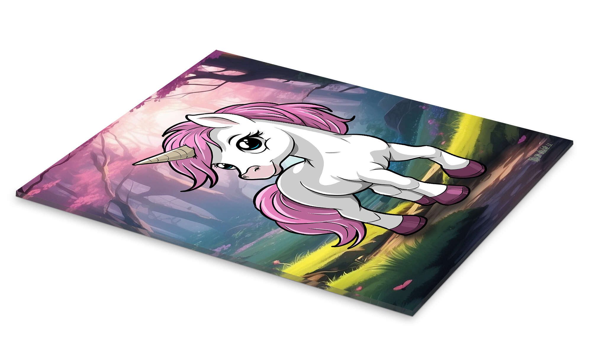 Posterlounge Wandbild Kleines Einhorn, A.DOUBLE.U, erhältlich als Poster, Leinwandbild, Wandsticker oder Acrylglasbild