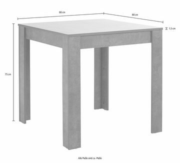 INOSIGN Essgruppe, (Set, 5-tlg), mit Tisch in schieferfarben, Breite 80 cm
