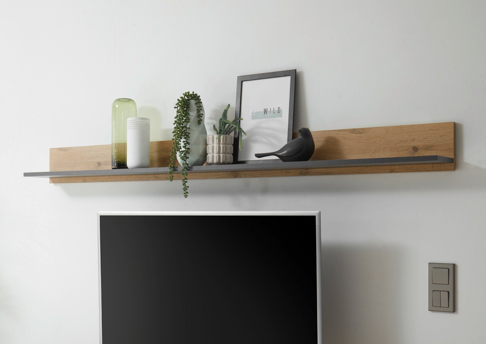 Furn.Design Wandboard Center, Wandregal in grau günstig online kaufen