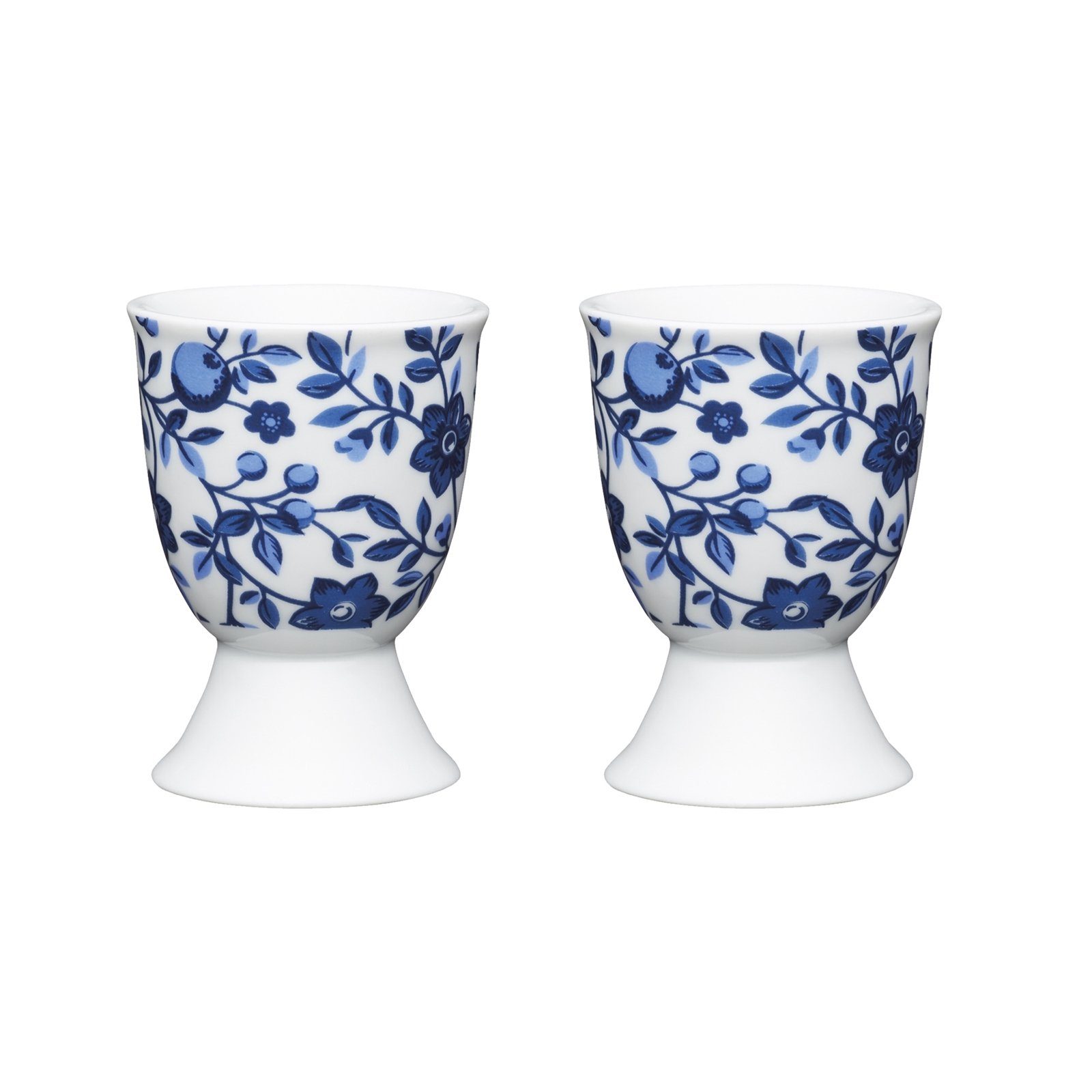 Neuetischkultur Eierbecher Eierbecher Porzellan 2er-Set Blau Weiß Floral, (Set, 2-tlg)