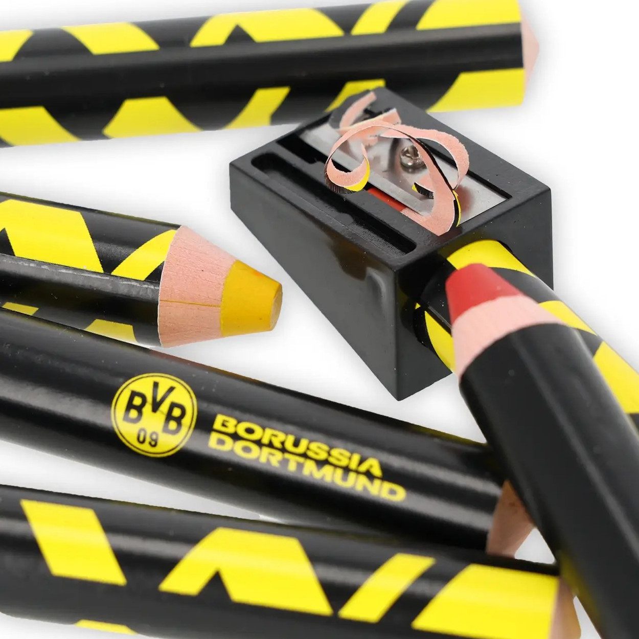 BVB MERCHANDISING Buntstift BVB 3-in-1 Buntstifte 6er Set mit Anspitzer