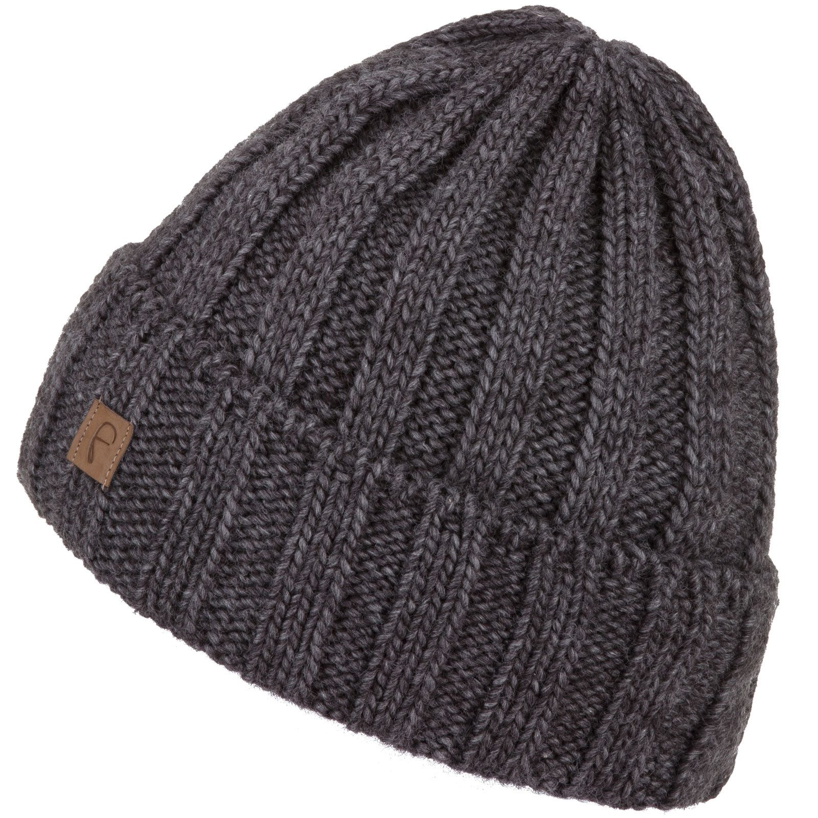 Faera Strickmütze (1-St) Wintermütze gefüttert Grobstrick Fleecefutter Beanie Herren Damen