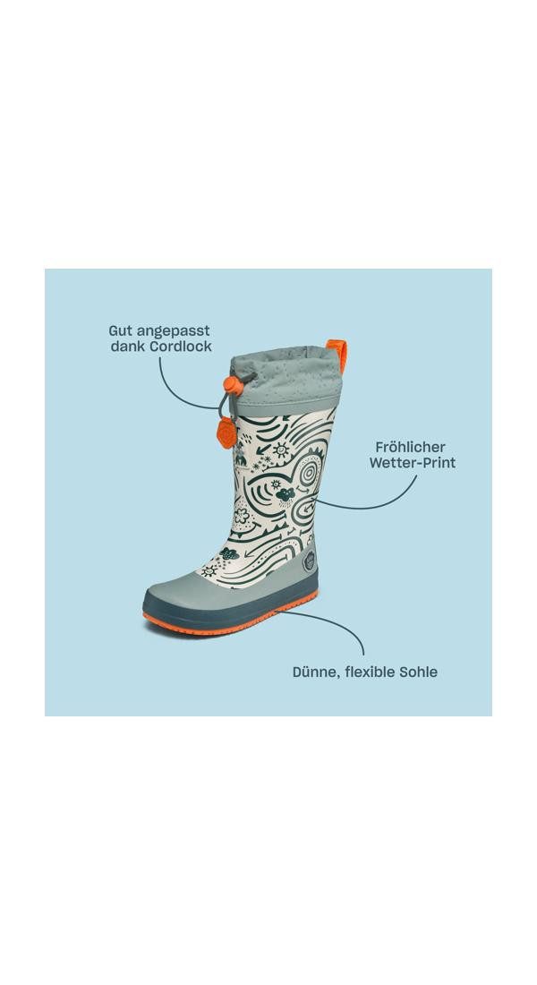 Affenzahn Vegan Puddly Gummistiefel (2-tlg) nach Barfußschuhprinzip, wasserdicht