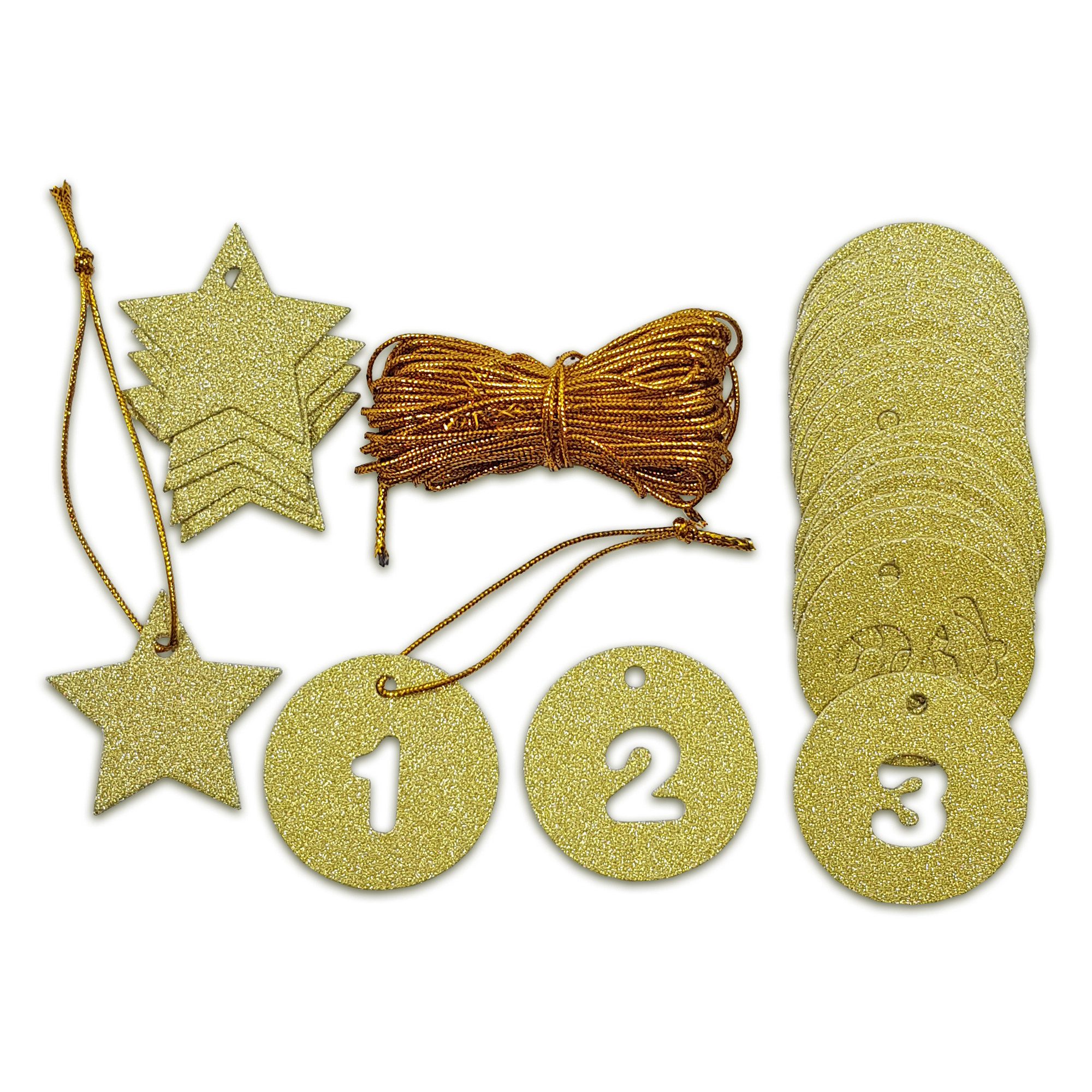Frau WUNDERVoll befüllbarer Adventskalender Adventskalender Schneeflöckchen Baumwollbeutel rot/weiß kariert